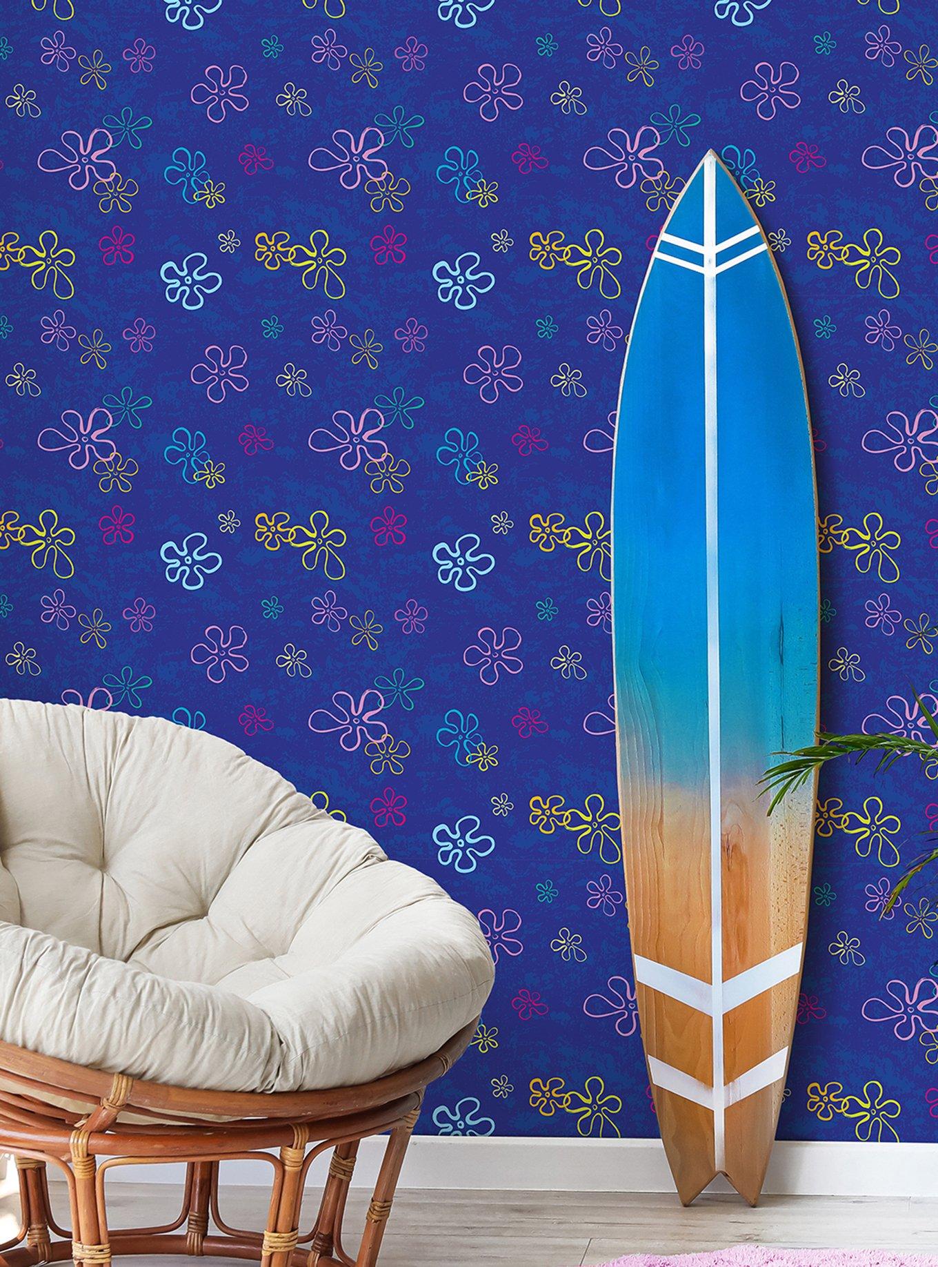 SpongeBob SquarePants Floral Blue Wallpaper, , alternate