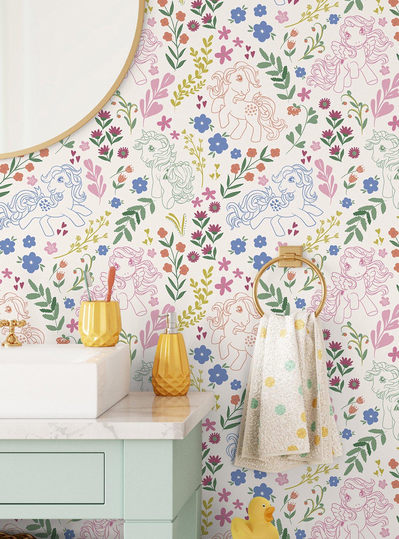 My Little Pony Retro Floral Cream Wallpaper, , hi-res