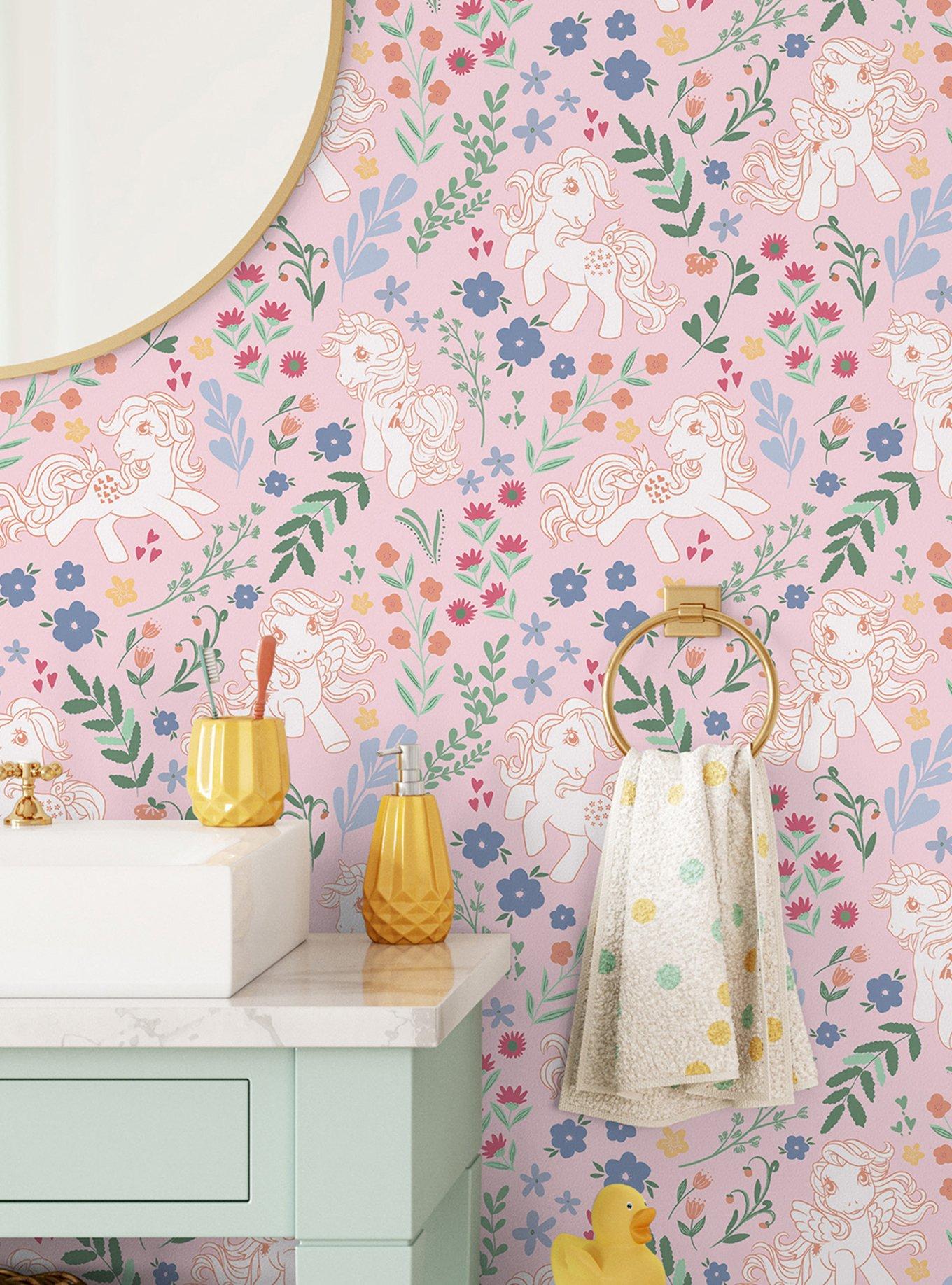 My Little Pony Retro Floral Pink Wallpaper, , alternate
