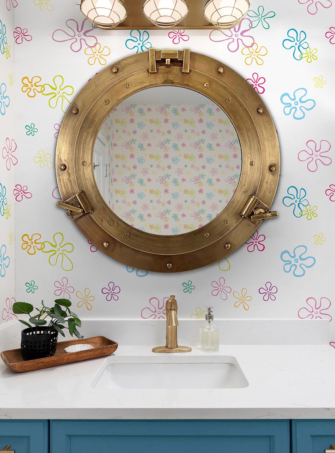 SpongeBob SquarePants Floral White Wallpaper, , hi-res