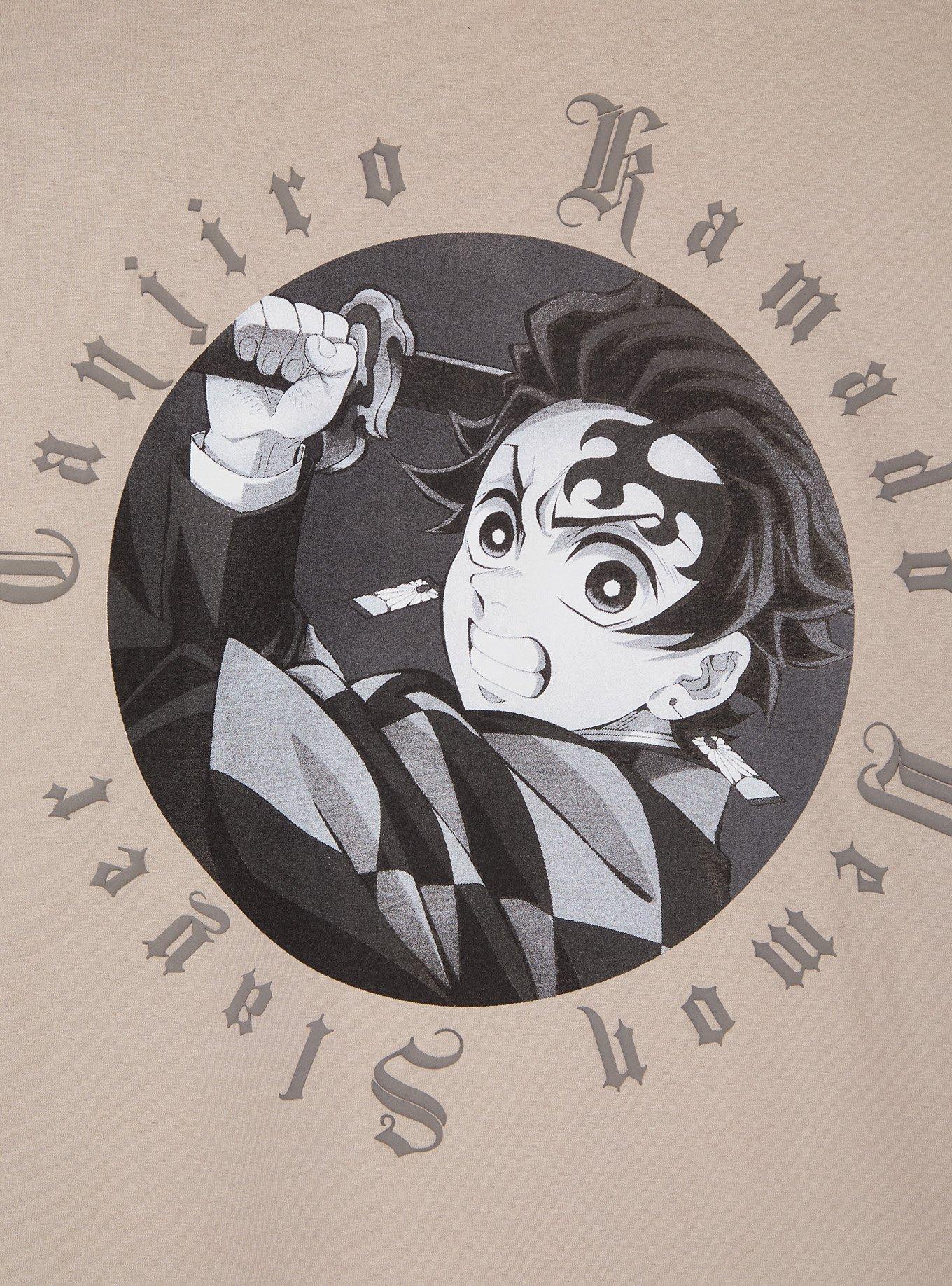 Demon Slayer Tanjiro Kamado Tonal T-Shirt - BoxLunch Exclusive, SILVER, alternate - view 3