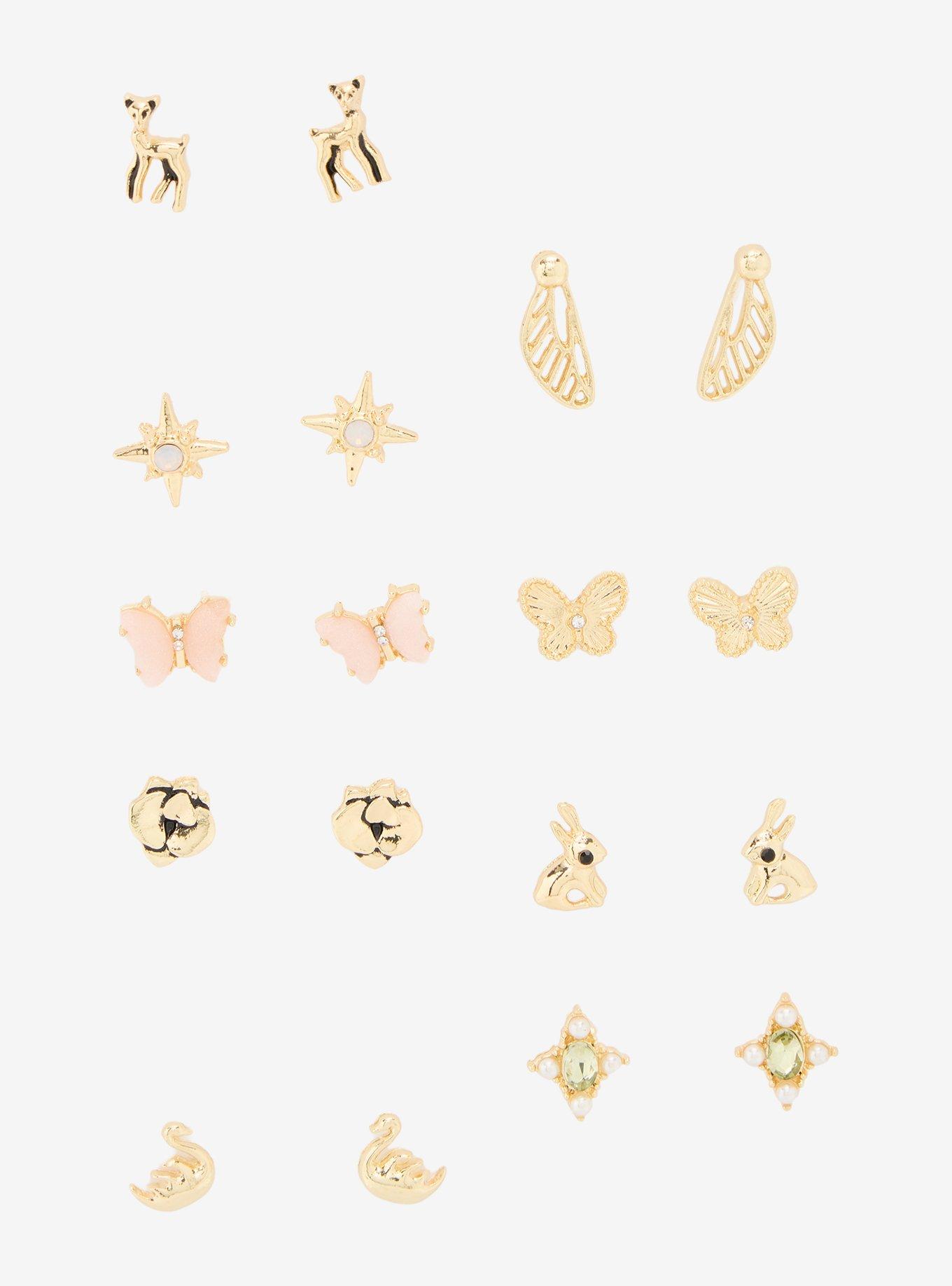 Thorn & Fable Woodland Fairy Stud Earring Set, , hi-res