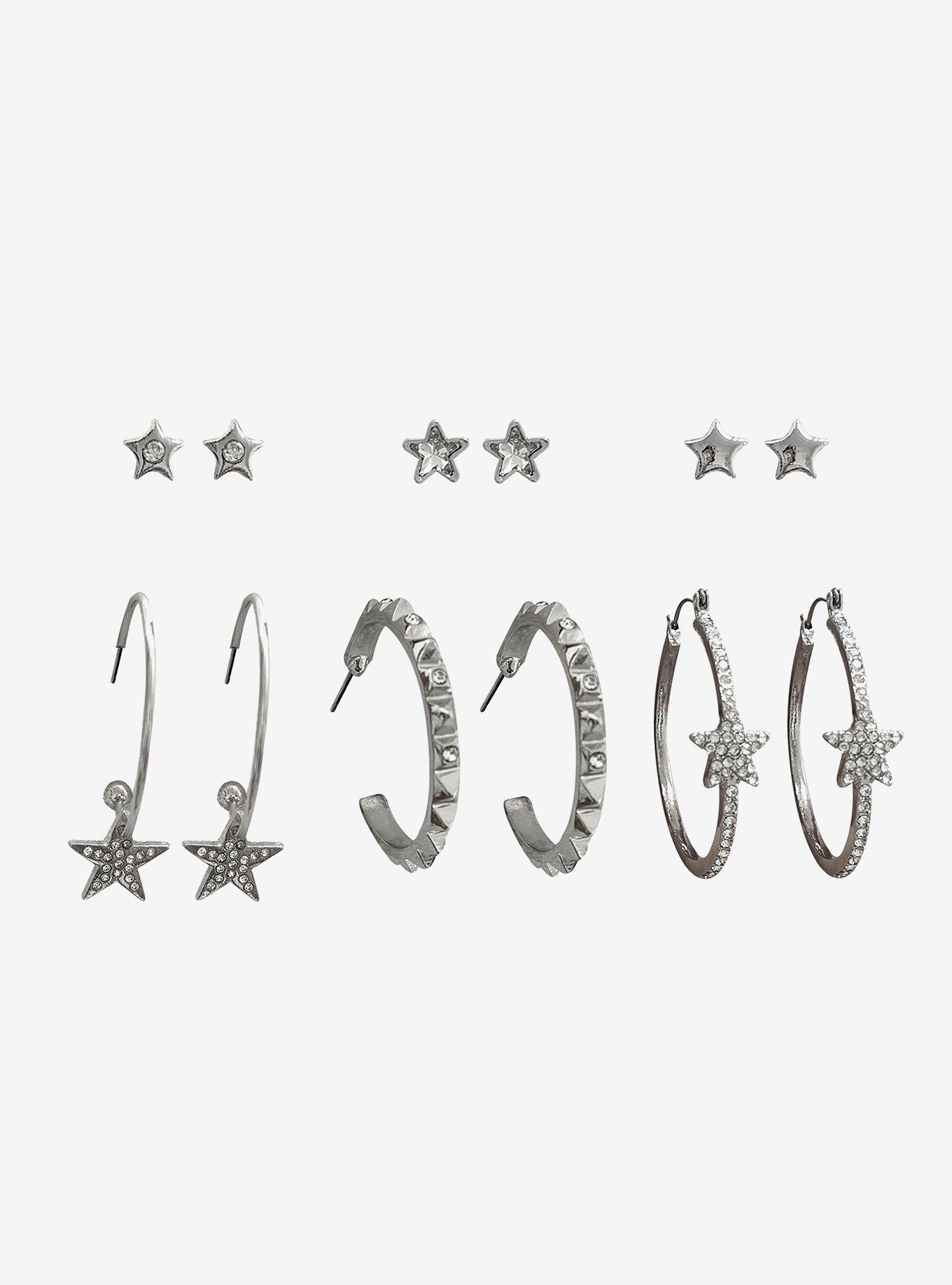 Social Collision Bling Star Earring Set, , hi-res
