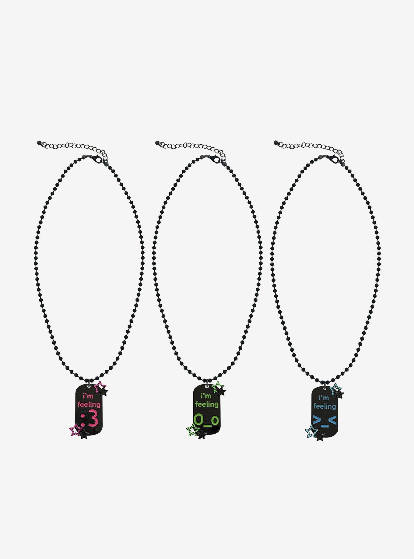 Scene Emoticon Dog Tag Necklace Set, , hi-res