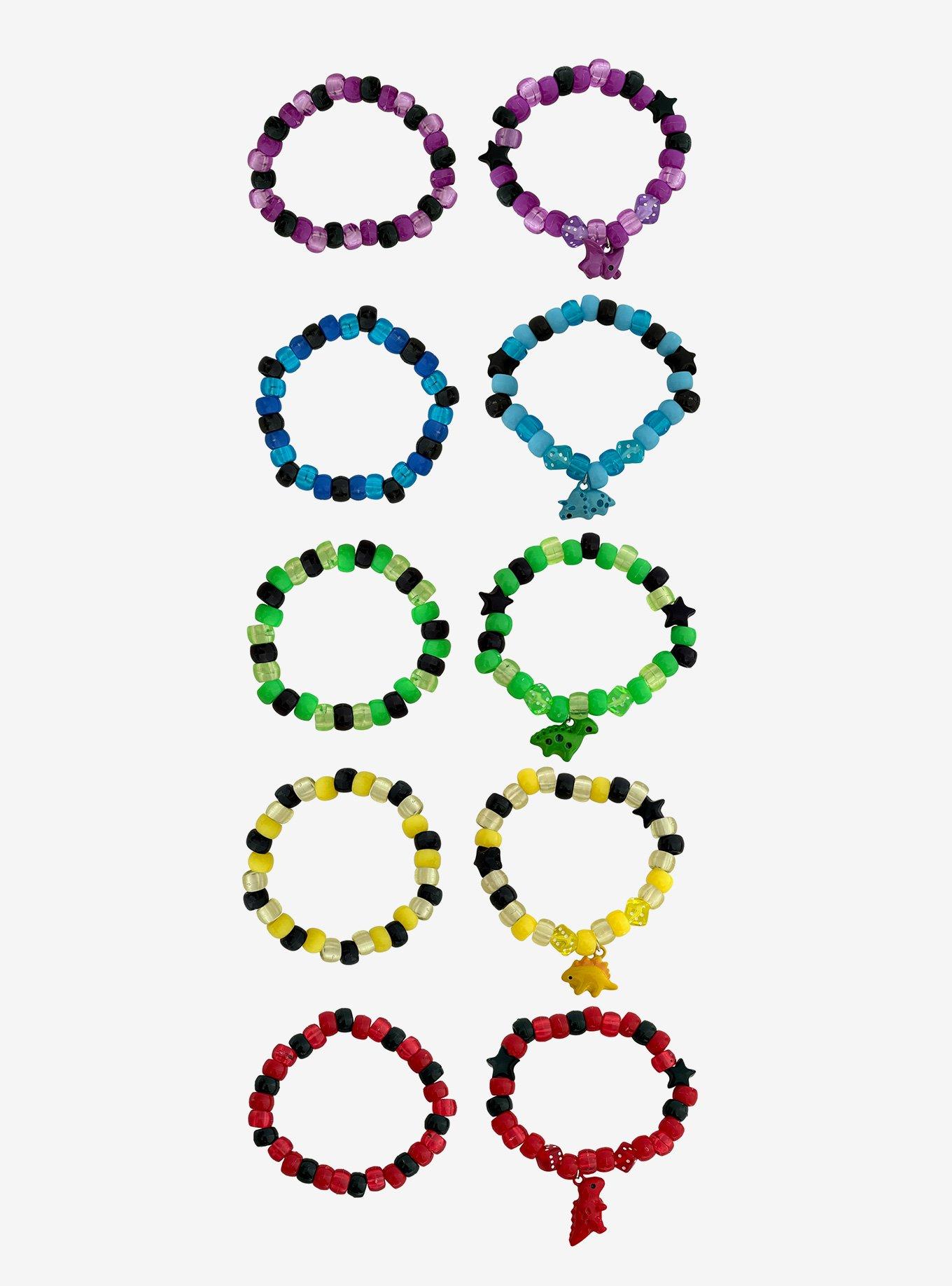 Rainbow Dinosaur Bead Bracelet Set, , hi-res
