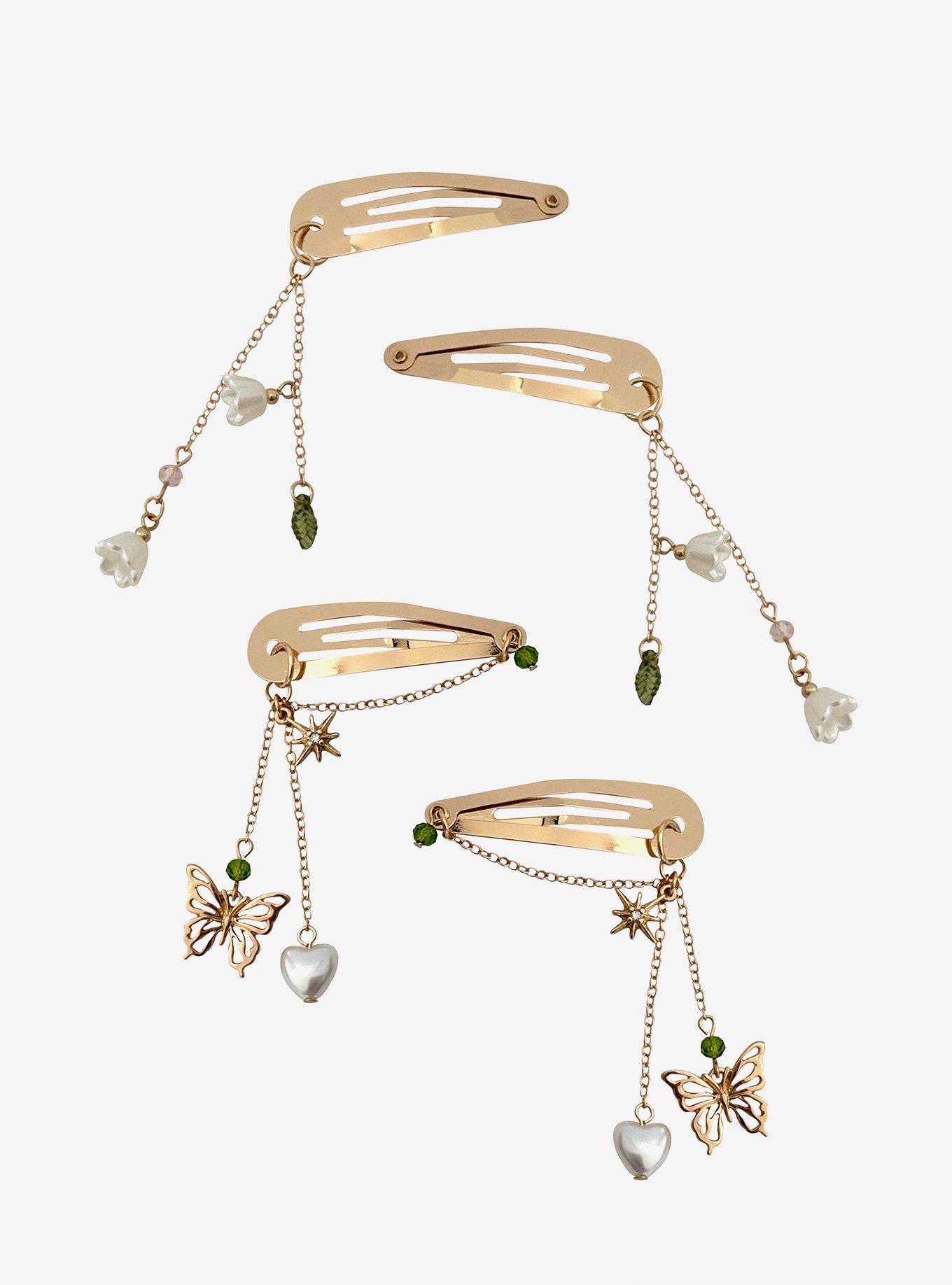 Thorn & Fable Butterfly Flower Hair Clip Set, , hi-res