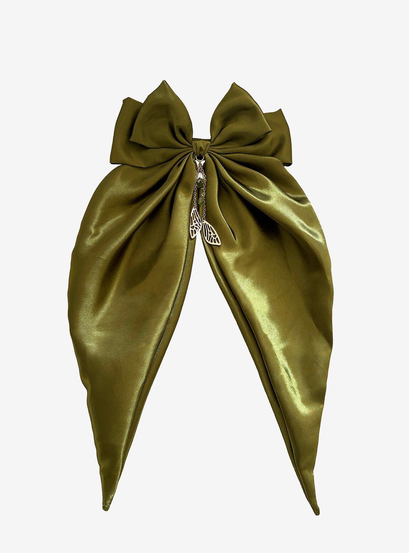 Thorn & Fable Green Butterfly Hair Bow, , hi-res