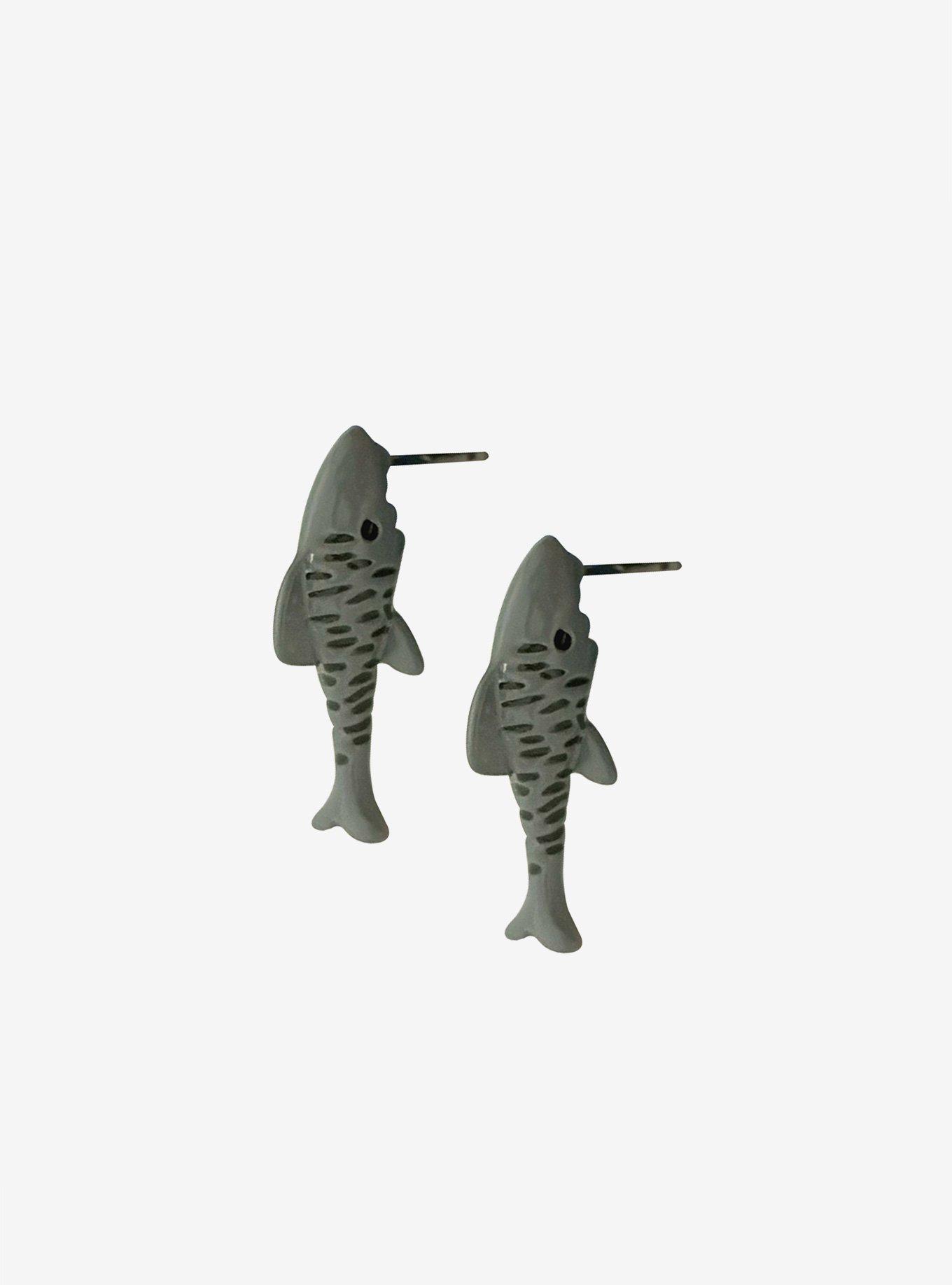 Tiger Shark Biting Earrings, , hi-res