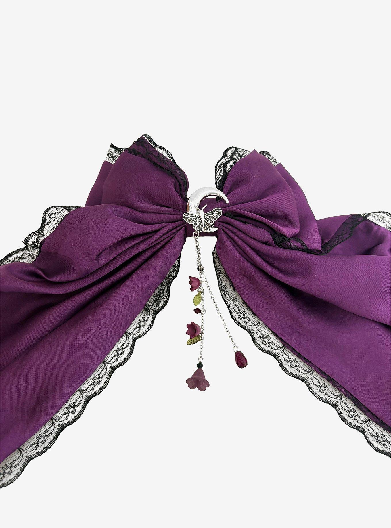 Cosmic Aura Dark Celestial Moth Hair Bow, , alternate - view 3