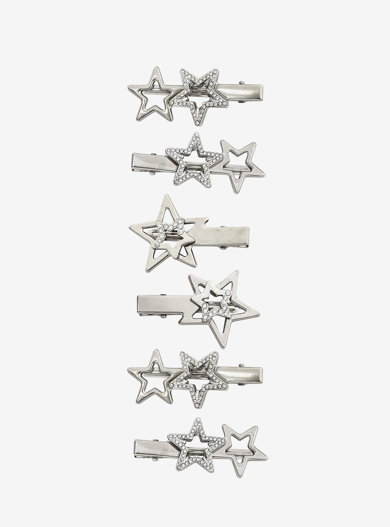 Social Collision Bling Star Hair Clip Set, , hi-res