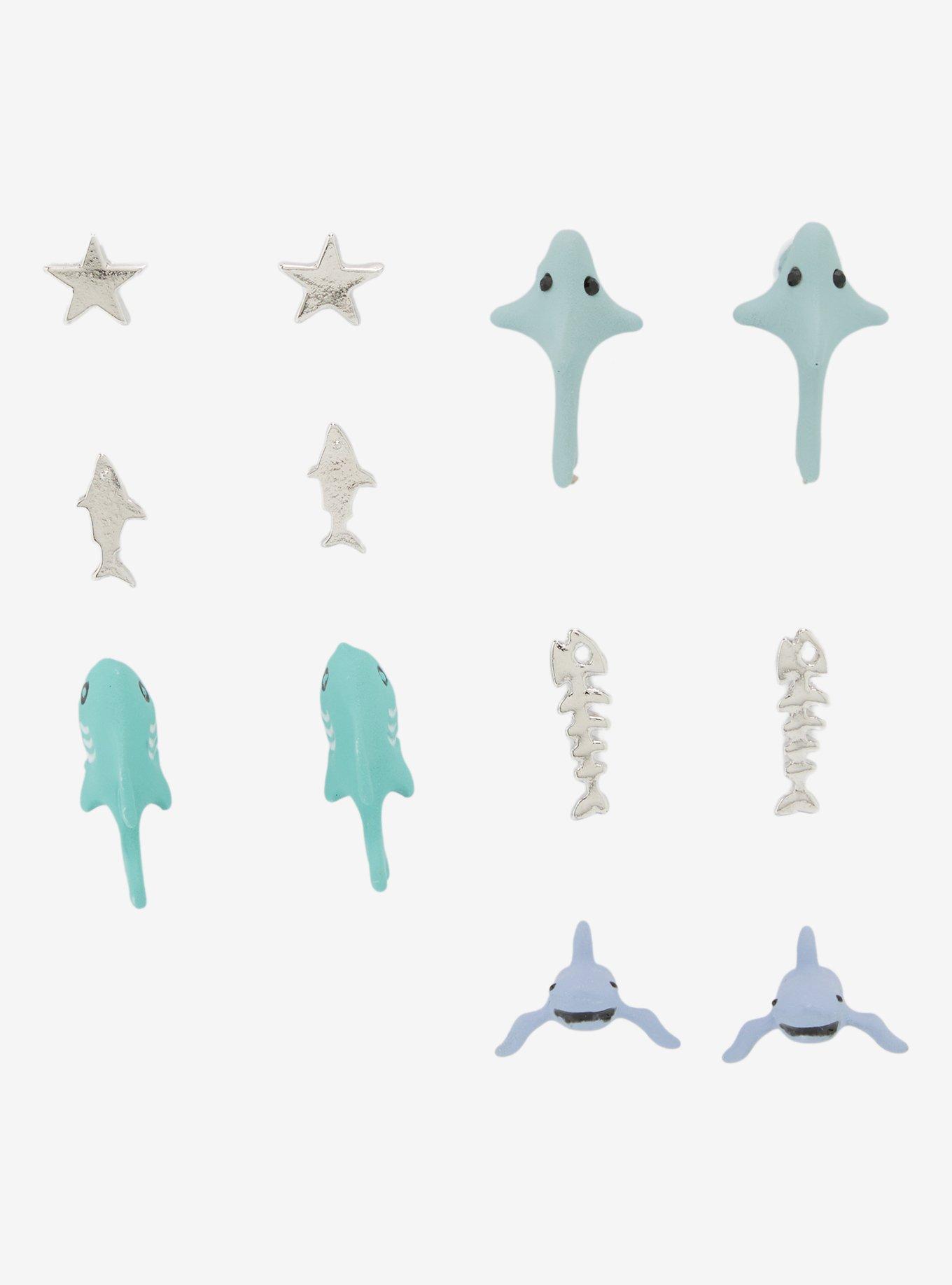 Shark Bite Stud Earring Set, , hi-res