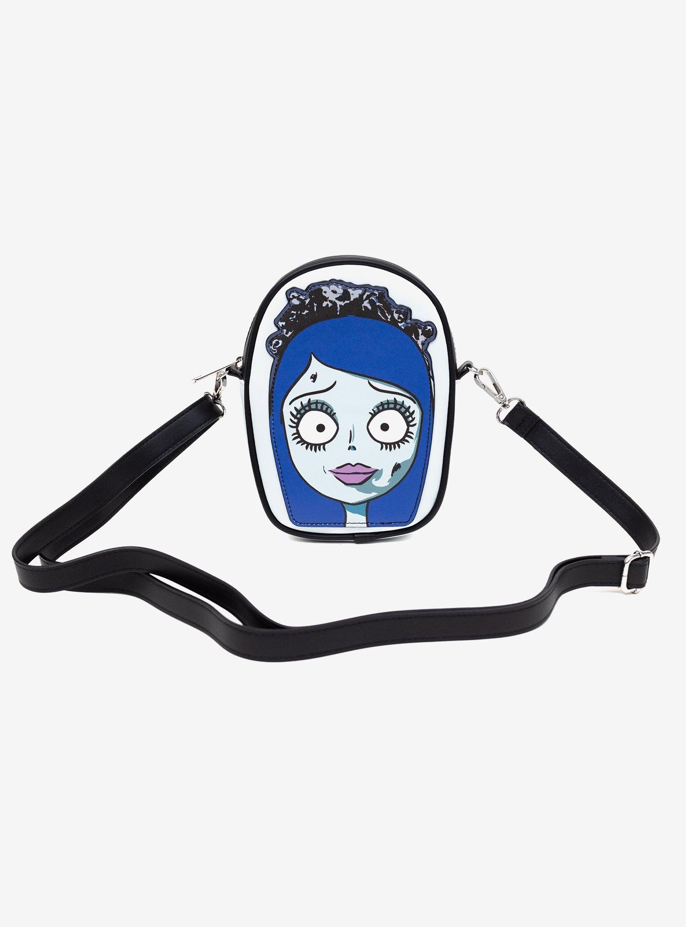 Corpse Bride Emily Face Applique Crossbody Bag, , alternate