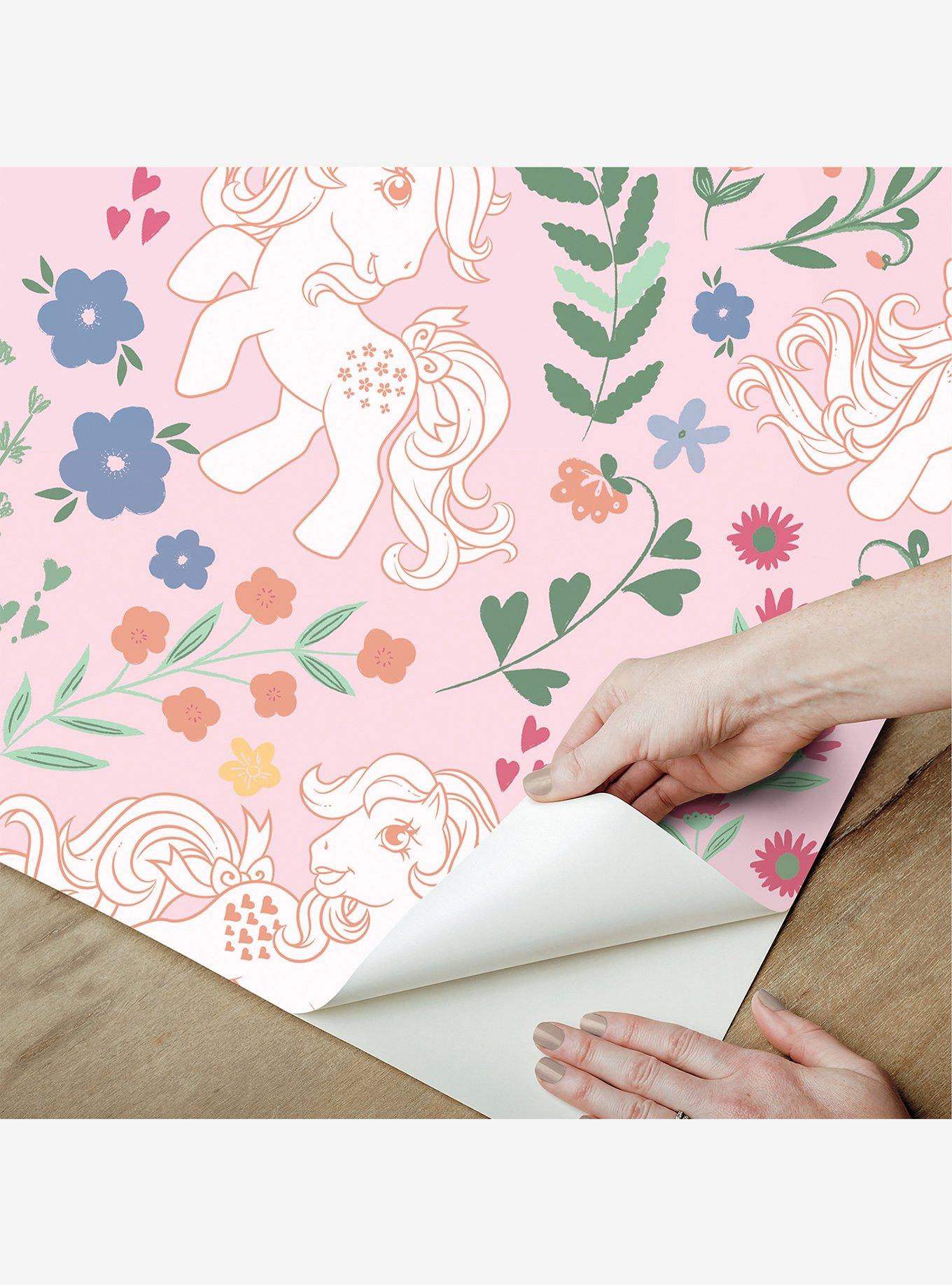 My Little Pony Retro Floral Pink Wallpaper, , alternate
