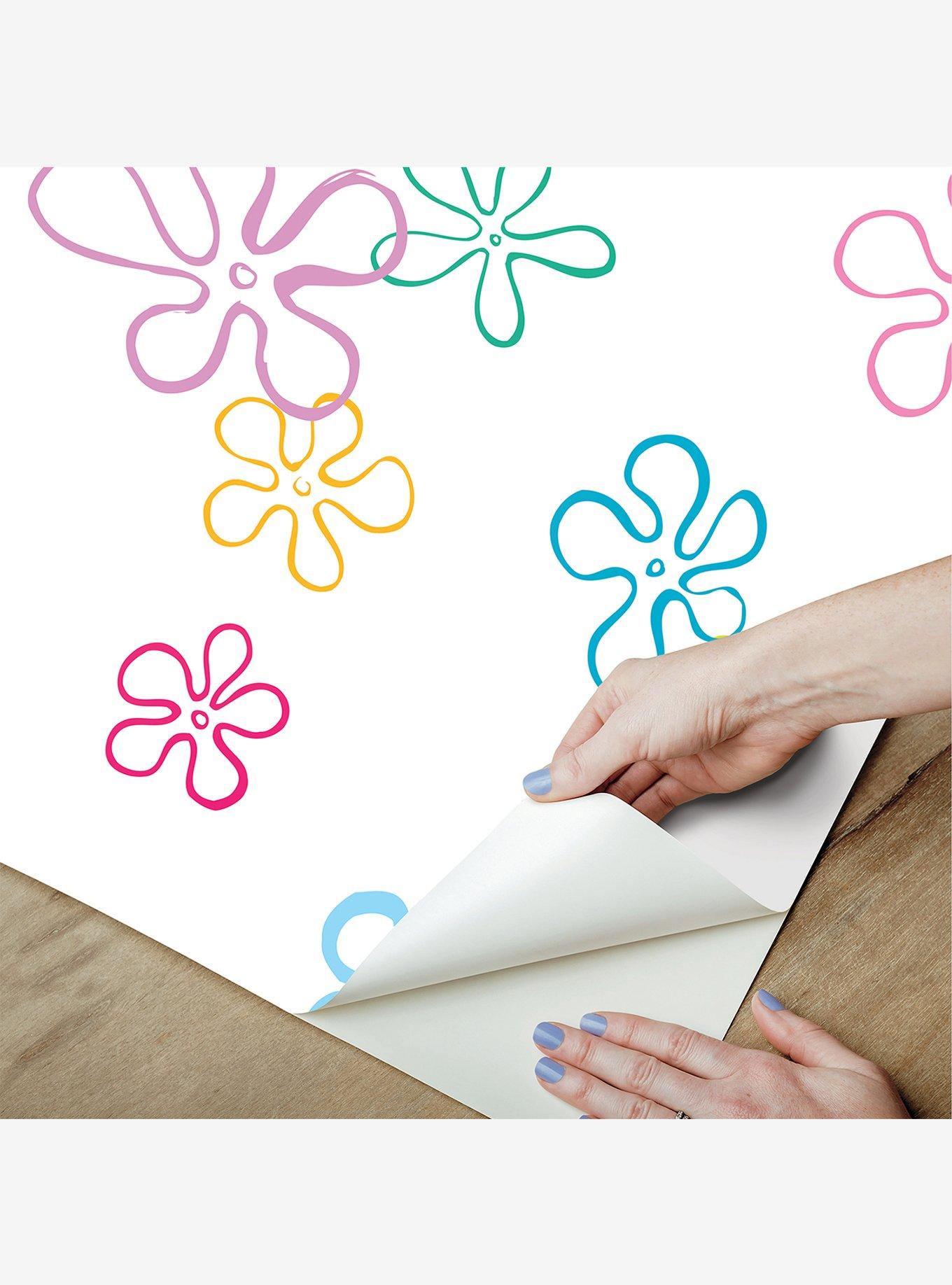 SpongeBob SquarePants Floral White Wallpaper, , alternate