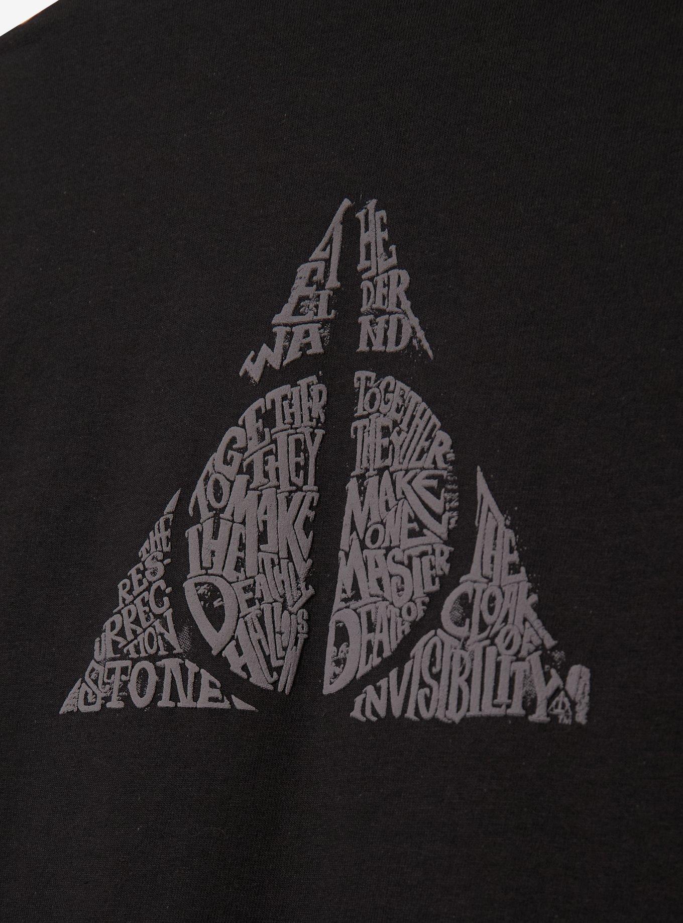 Harry Potter The Deathly Hallows Tonal T-Shirt - BoxLunch Exclusive, BLACK, alternate