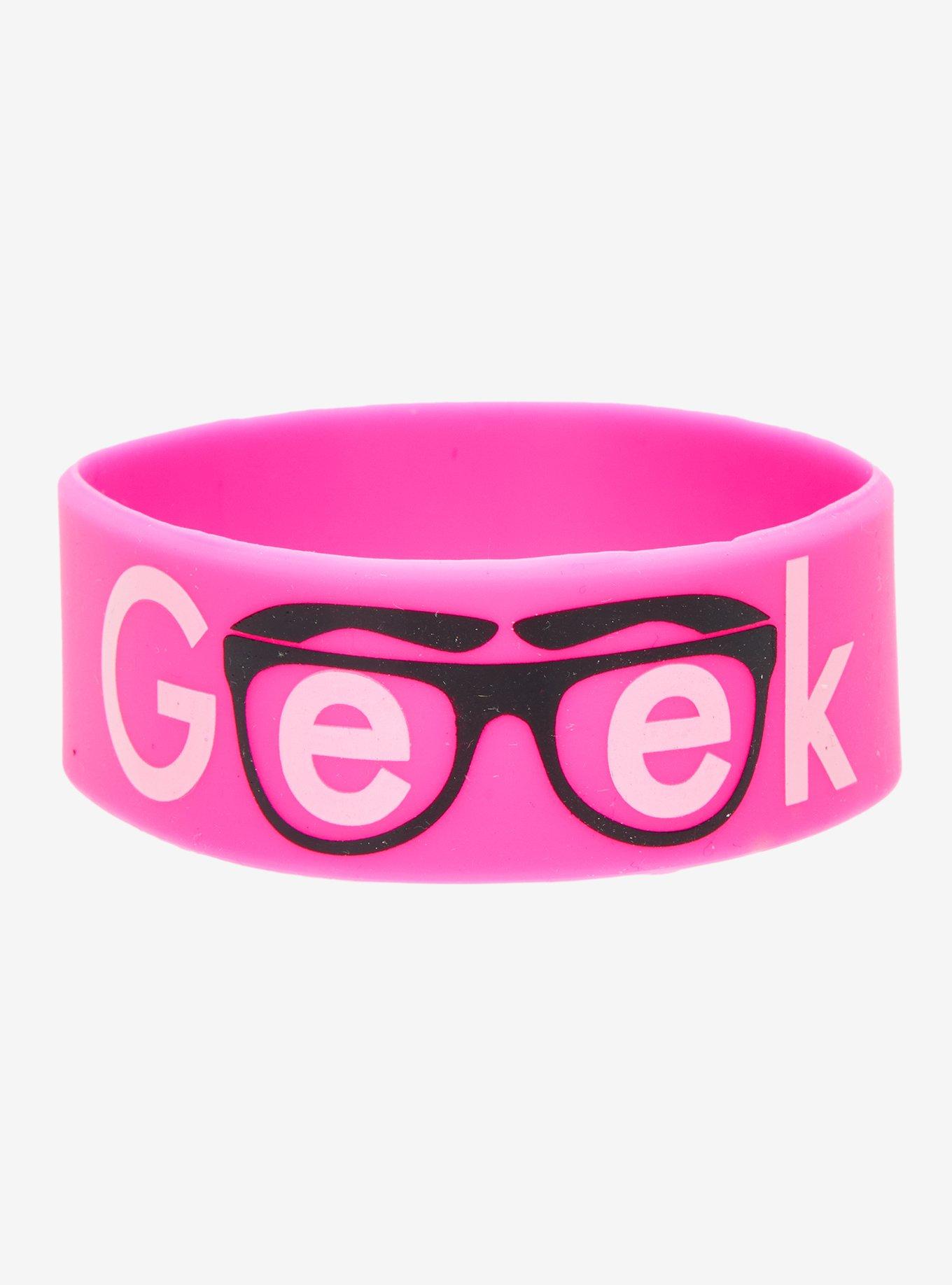 Geek Glasses Rubber Bracelet, , hi-res