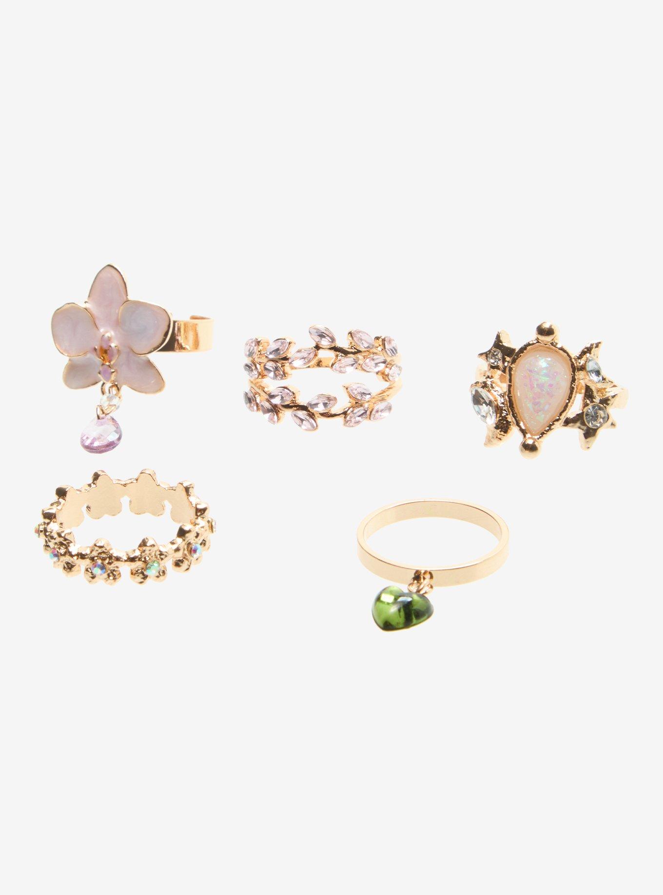 Thorn & Fable Orchid Iridescent Gem Ring Set, , hi-res
