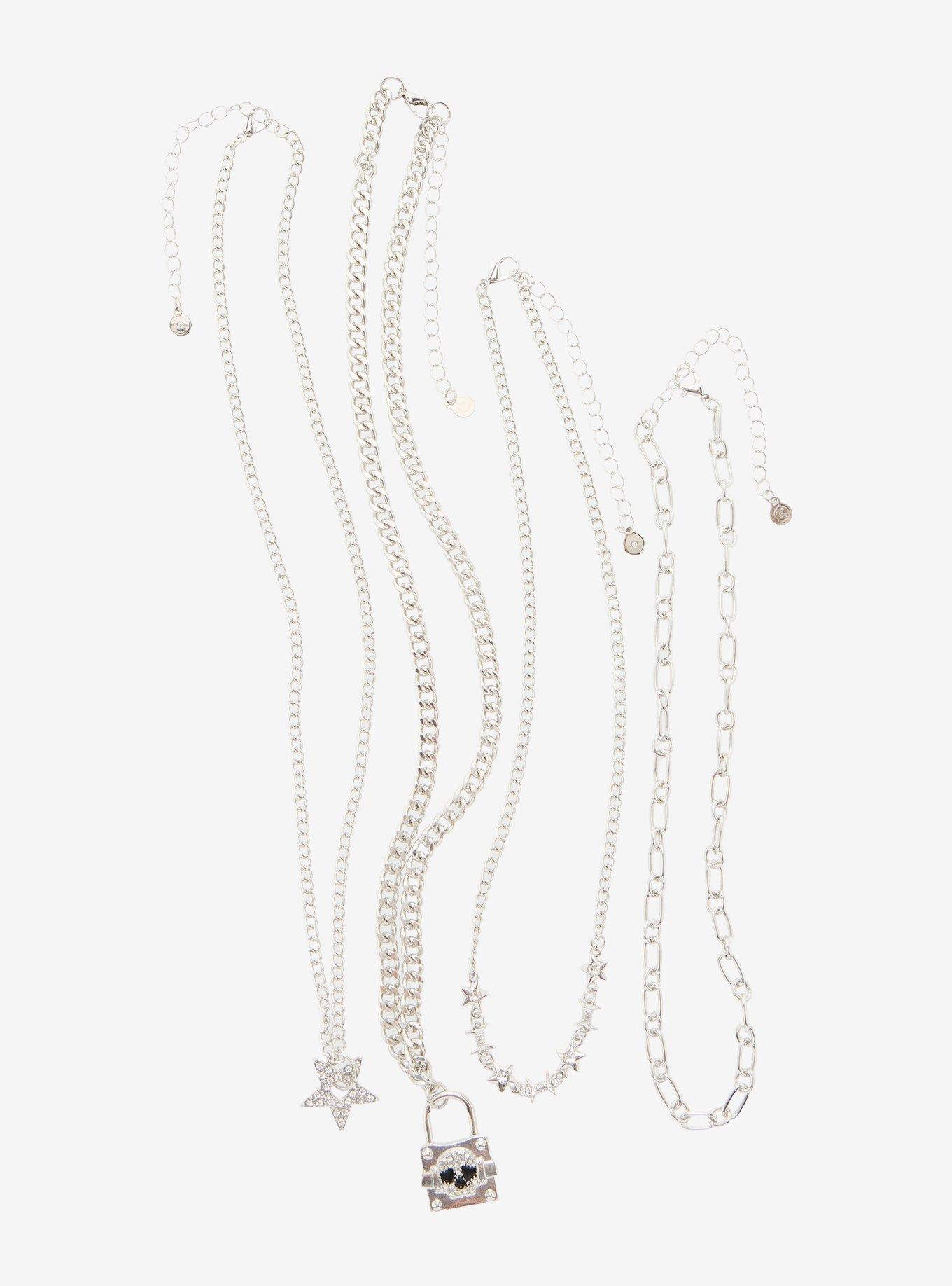 Social Collision Skull Padlock Star Necklace Set, , alternate - view 3