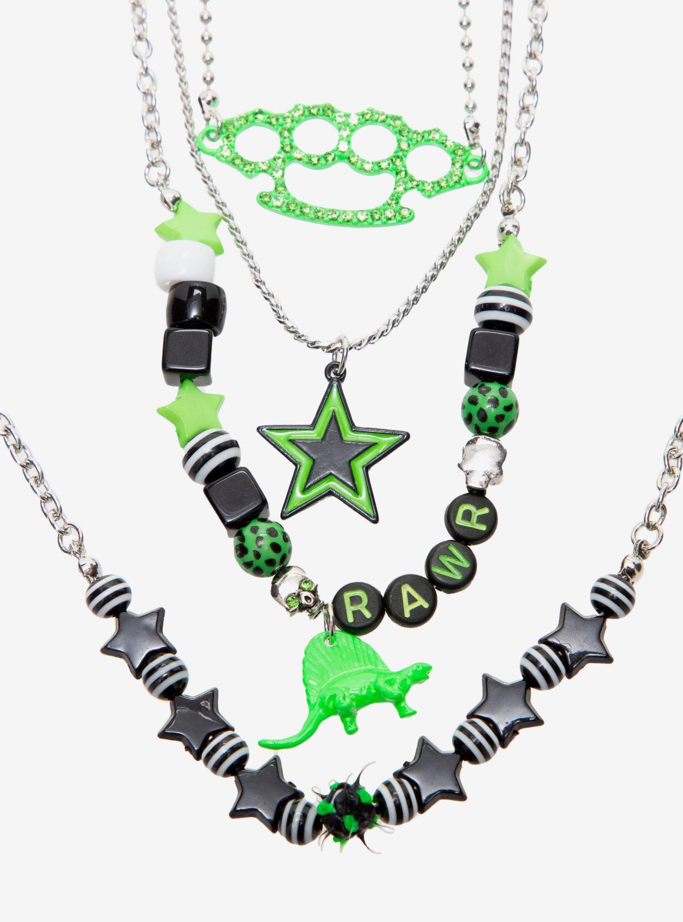 Dino Brass Knuckles Necklace Set, , alternate - view 3