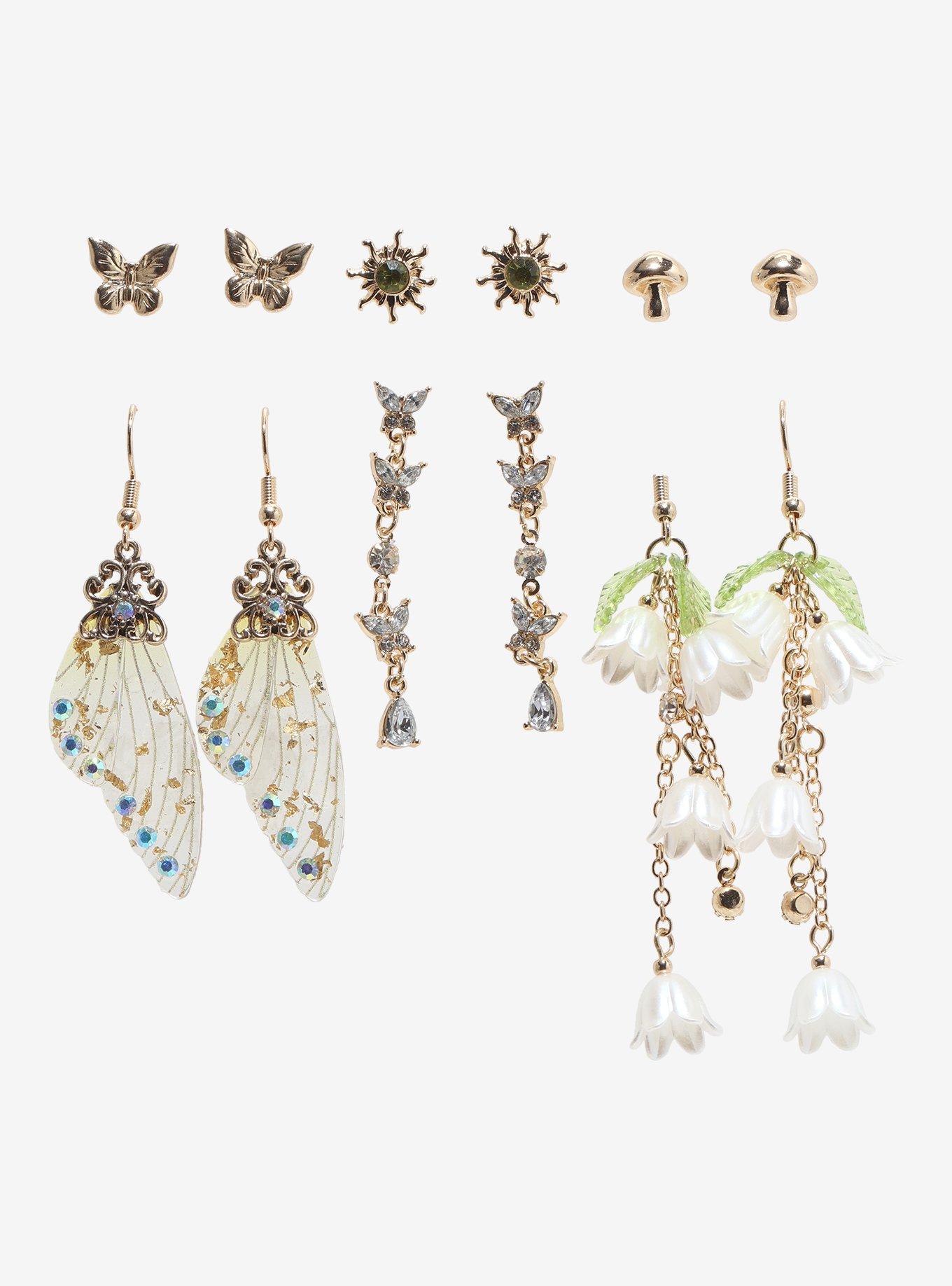 Thorn & Fable Green Celestial Earring Set, , hi-res