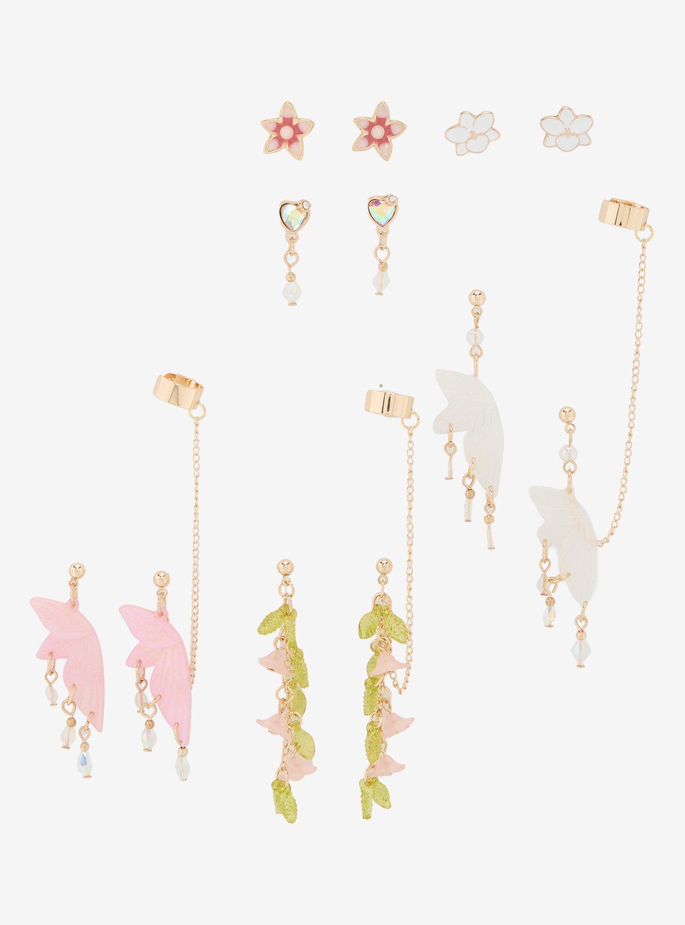 Thorn & Fable Fantasy Fairy Flower Earring Set, , hi-res