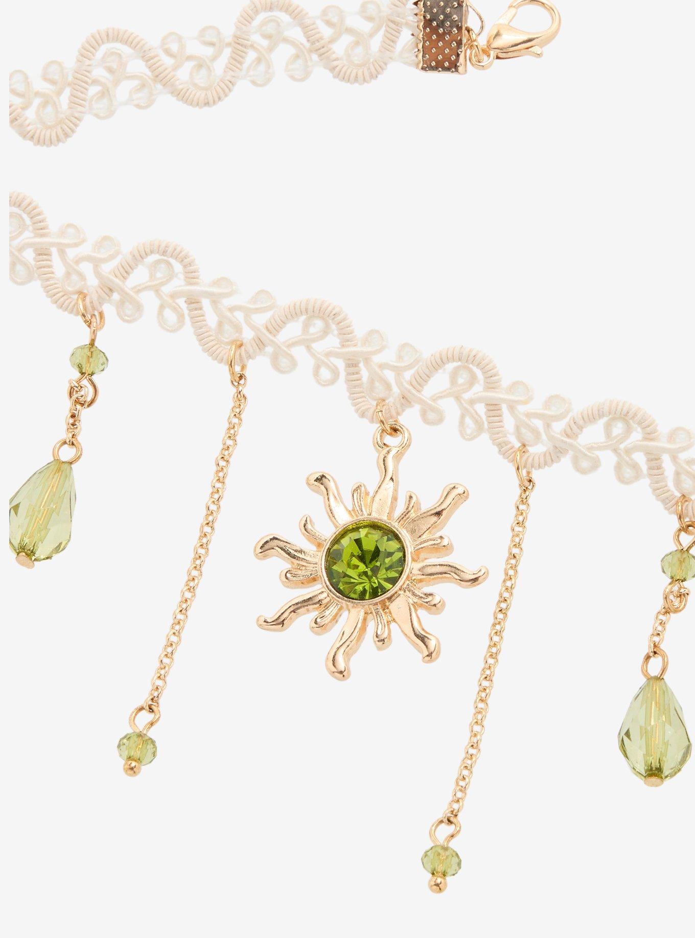 Thorn & Fable Sun Gem Drop Fabric Choker, , hi-res