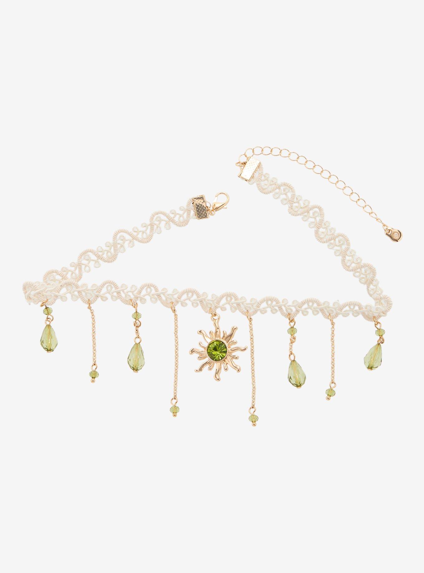 Thorn & Fable Sun Gem Drop Fabric Choker, , alternate - view 3