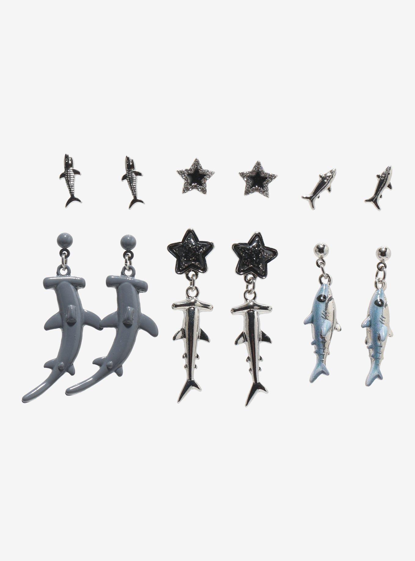 Shark Star Earring Set, , hi-res
