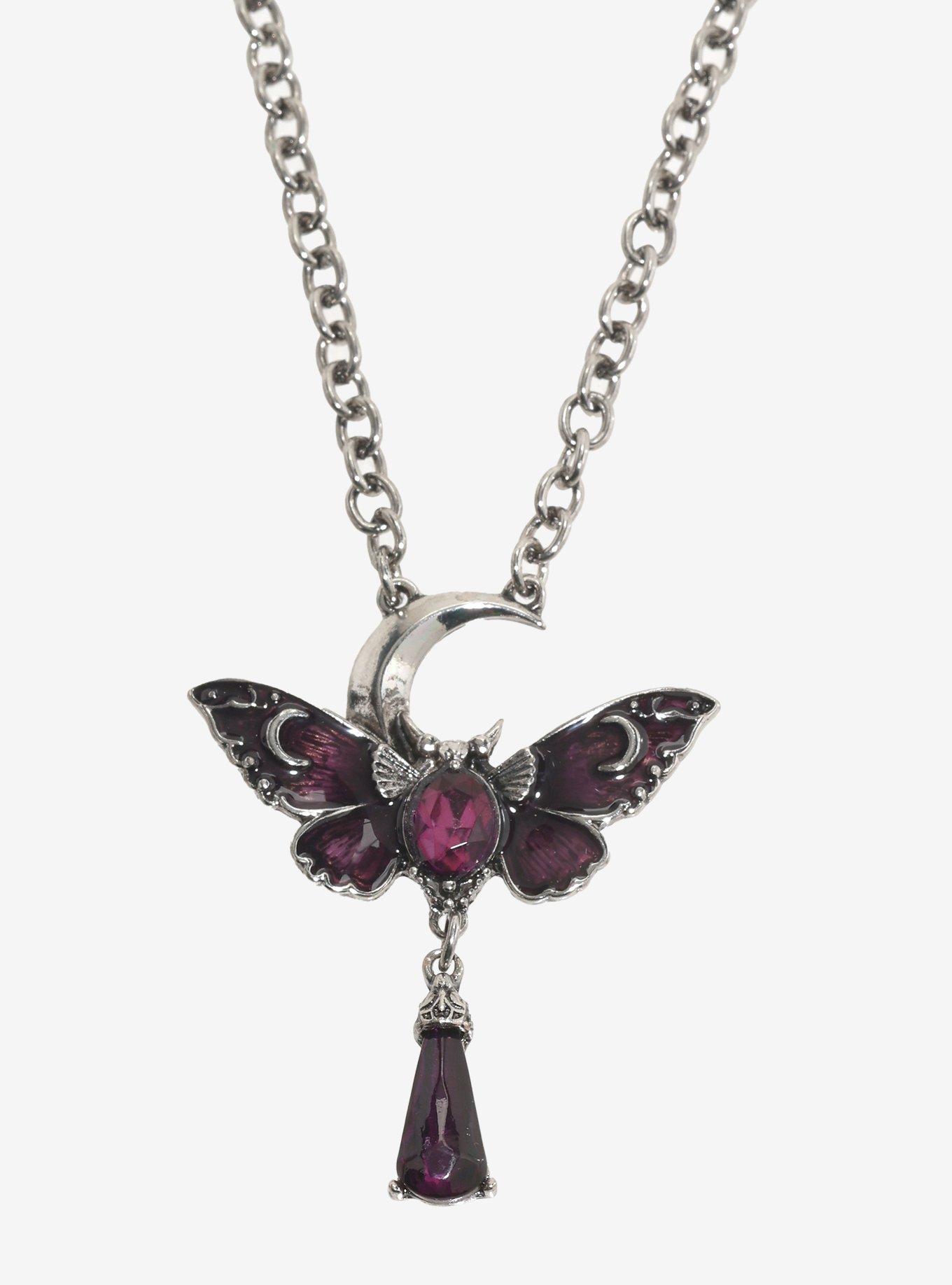 Cosmic Aura Dark Celestial Moth Necklace, , alternate - view 3