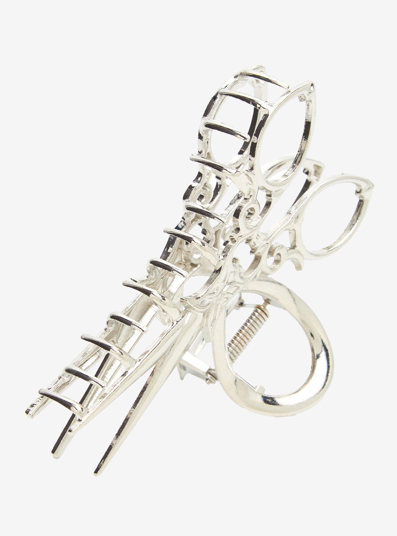 Cosmic Aura Ornate Vintage Scissors Claw Hair Clip, , alternate - view 3