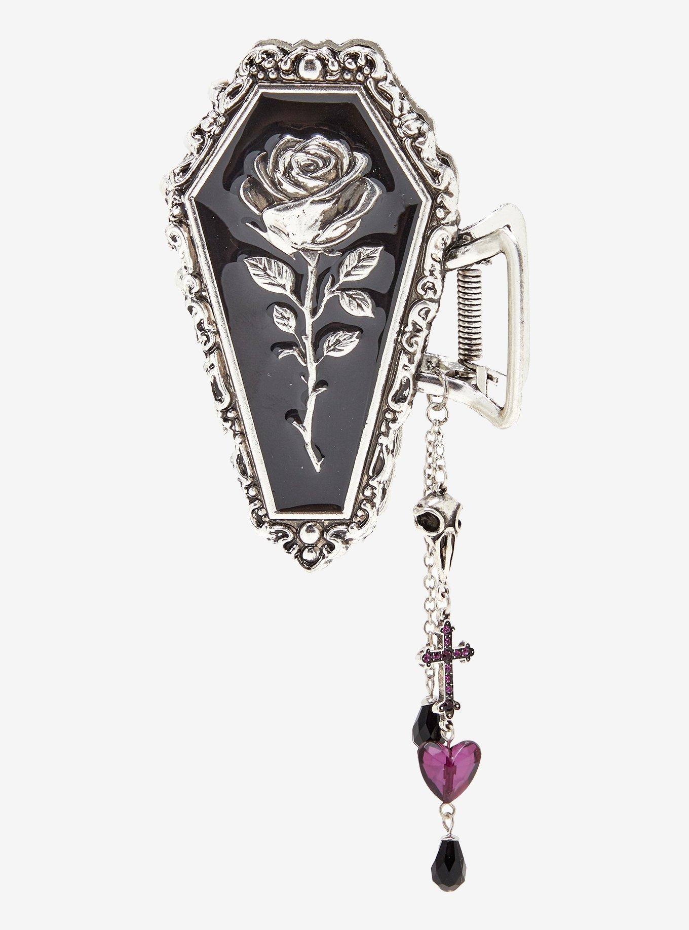 Cosmic Aura Rose Coffin Claw Hair Clip, , hi-res