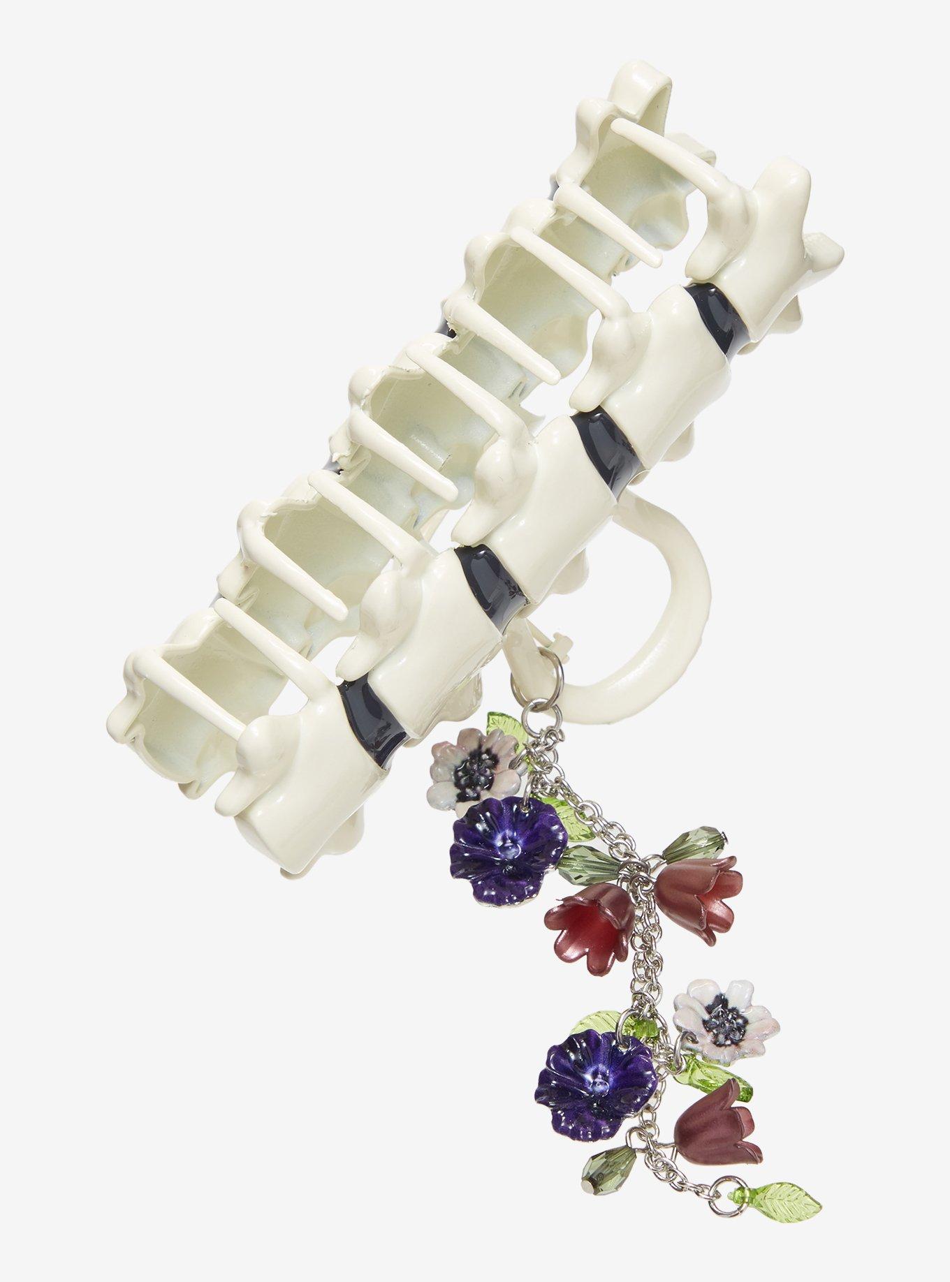 Cosmic Aura Vertebrae Flower Beads Claw Hair Clip, , alternate - view 3