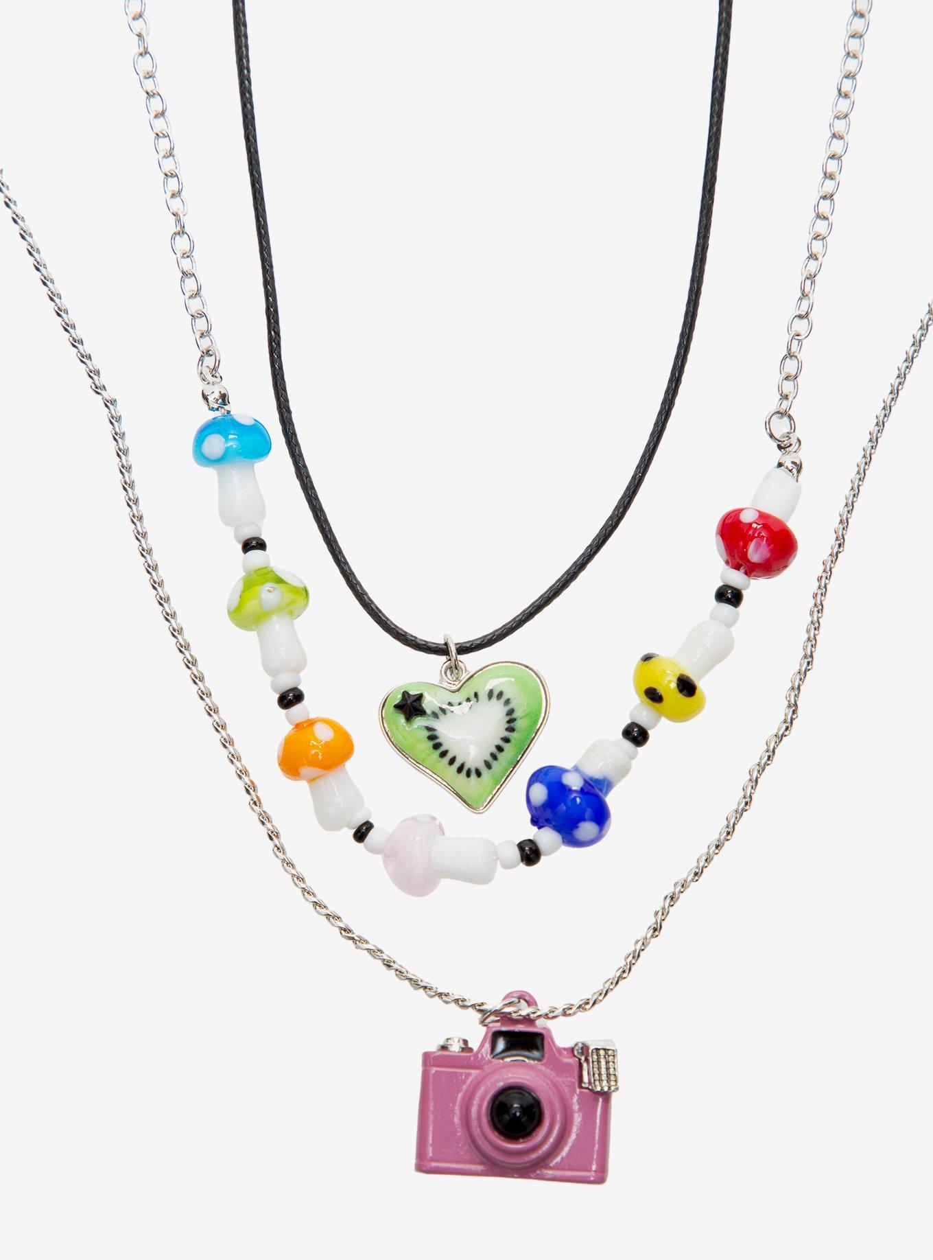 Sweet Society Camera Kiwi Mushroom Layered Necklace Set, , alternate - view 3