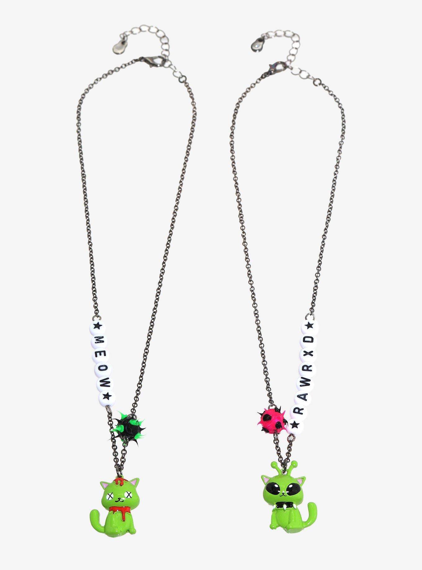 Alien Cat Best Friend Necklace Set, , hi-res