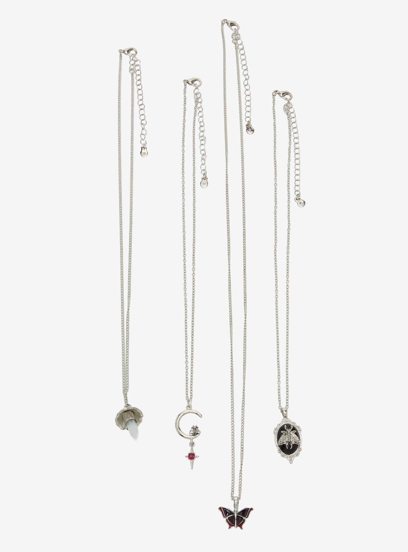 Cosmic Aura Dark Mushroom Celestial Necklace Set, , hi-res