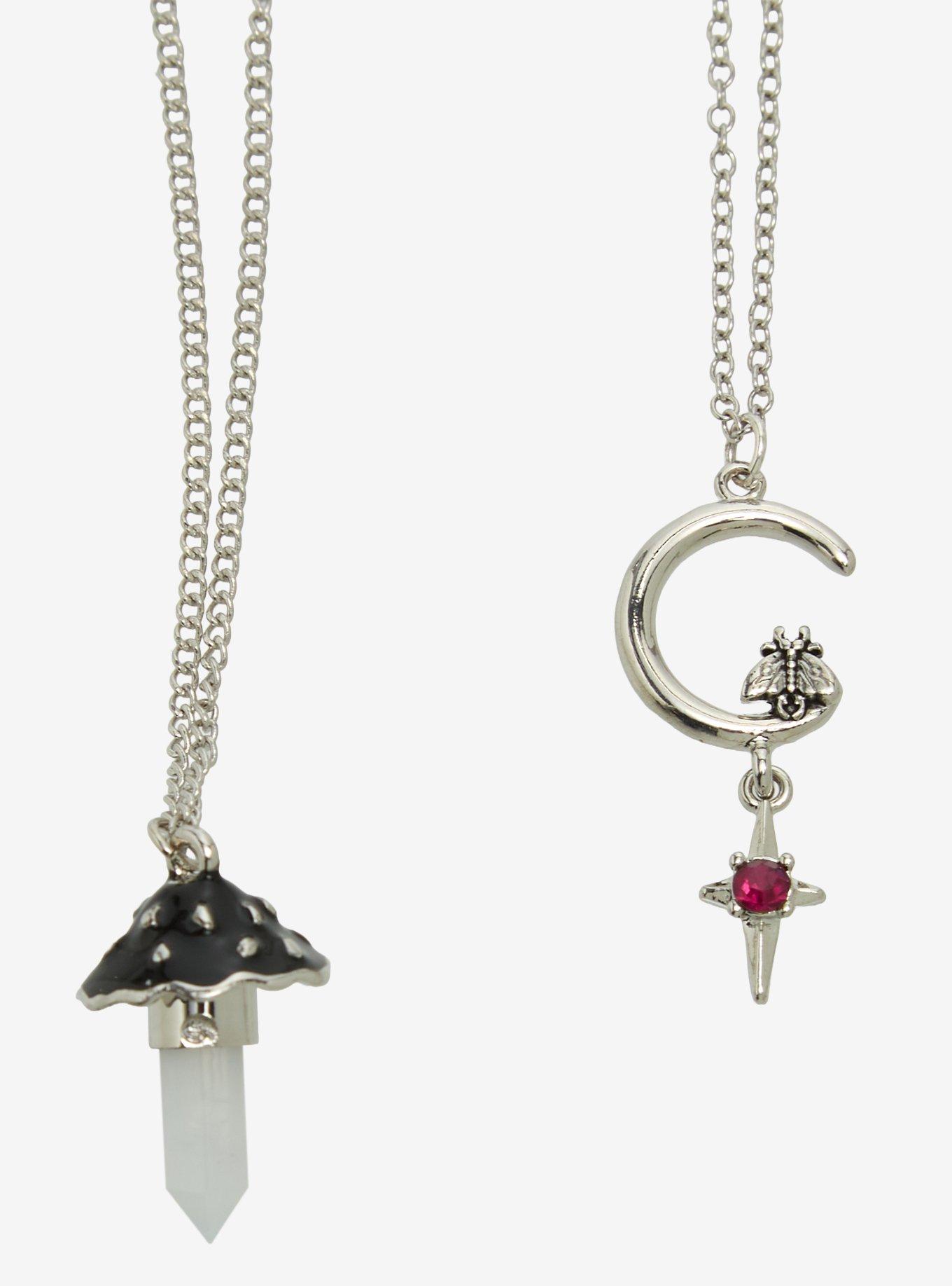 Cosmic Aura Dark Mushroom Celestial Necklace Set, , alternate - view 4
