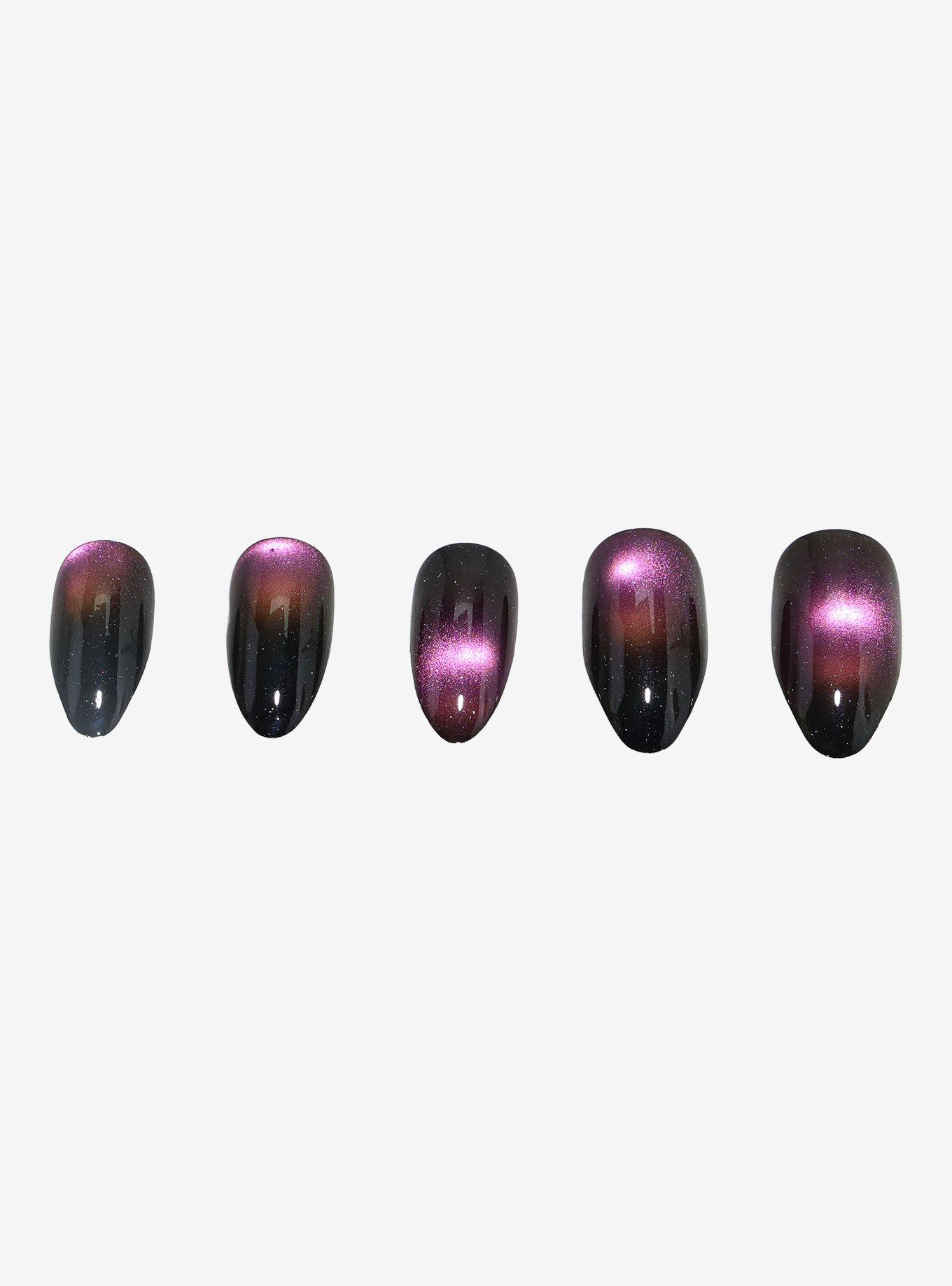 Blackheart Purple Cateye Press-On Nail Set, , hi-res