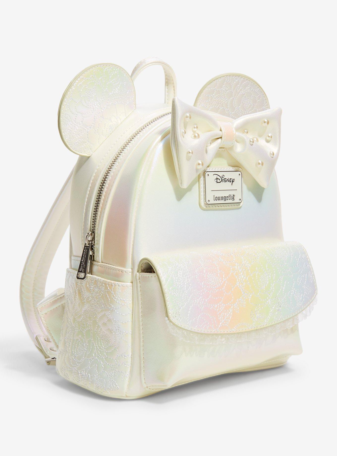 Loungefly Disney Minnie Mouse Iridescent Wedding Bow Mini Backpack - BoxLunch Exclusive