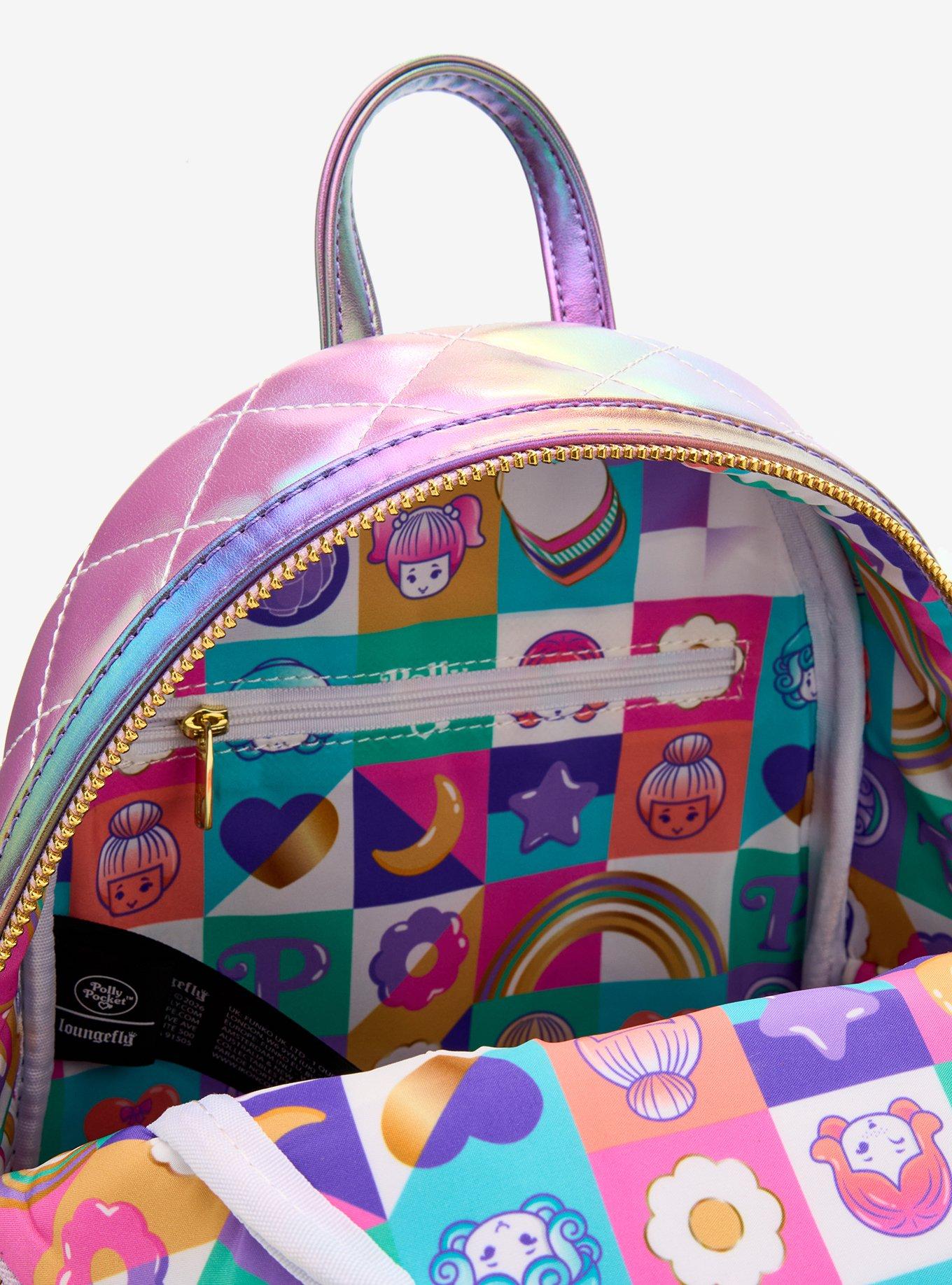 Loungefly Polly Pocket Iridescent Quilted Heart Mini Backpack - BoxLunch Exclusive, , alternate - view 4