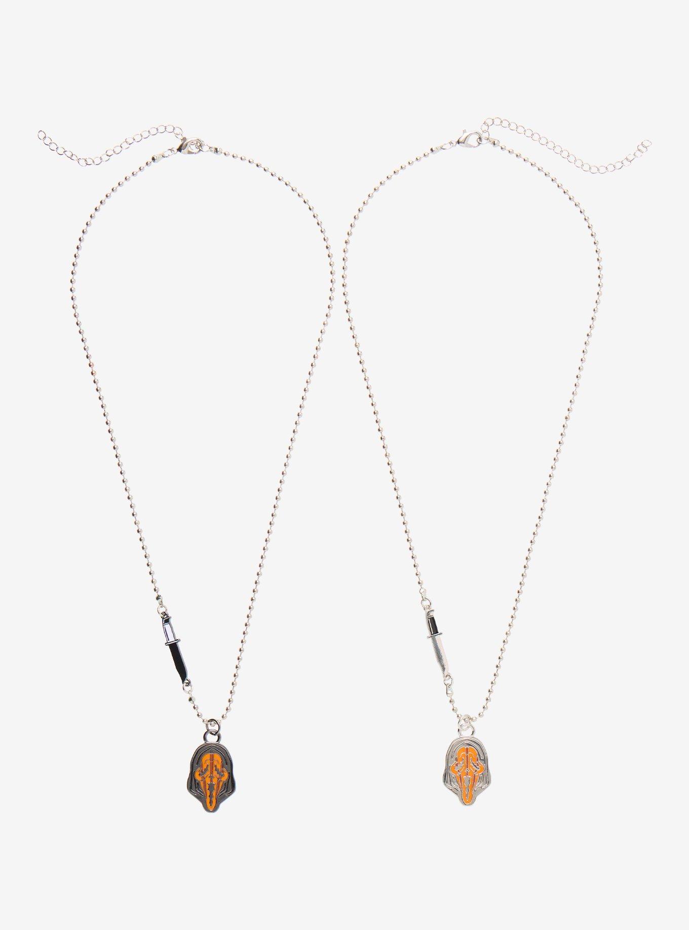 Ghost Face Glow-In-The-Dark Best Friend Necklace Set, , hi-res