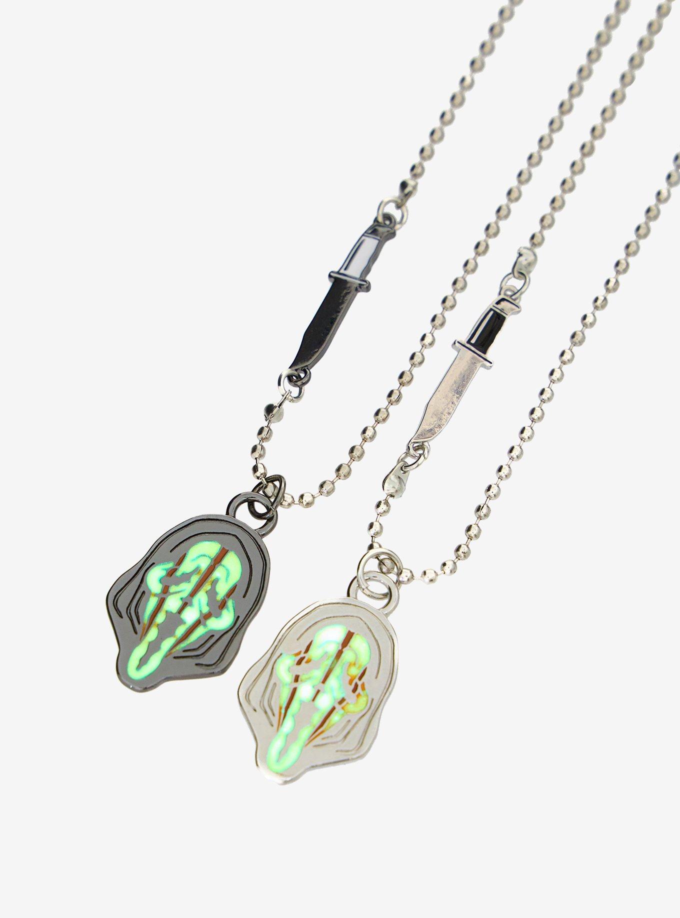 Ghost Face Glow-In-The-Dark Best Friend Necklace Set, , alternate - view 4