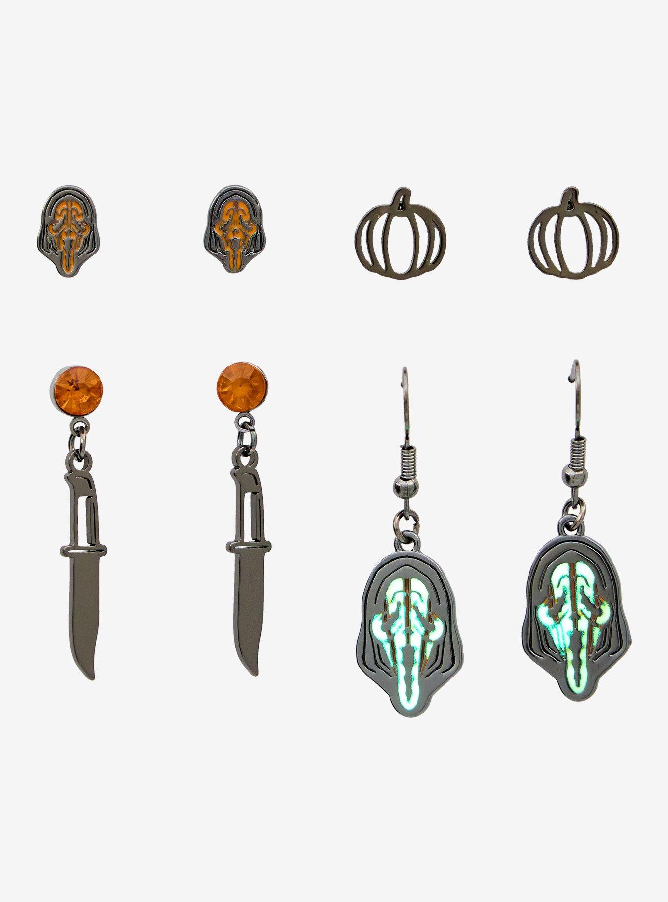 Ghost Face Glow-In-The-Dark Earring Set, , alternate - view 3