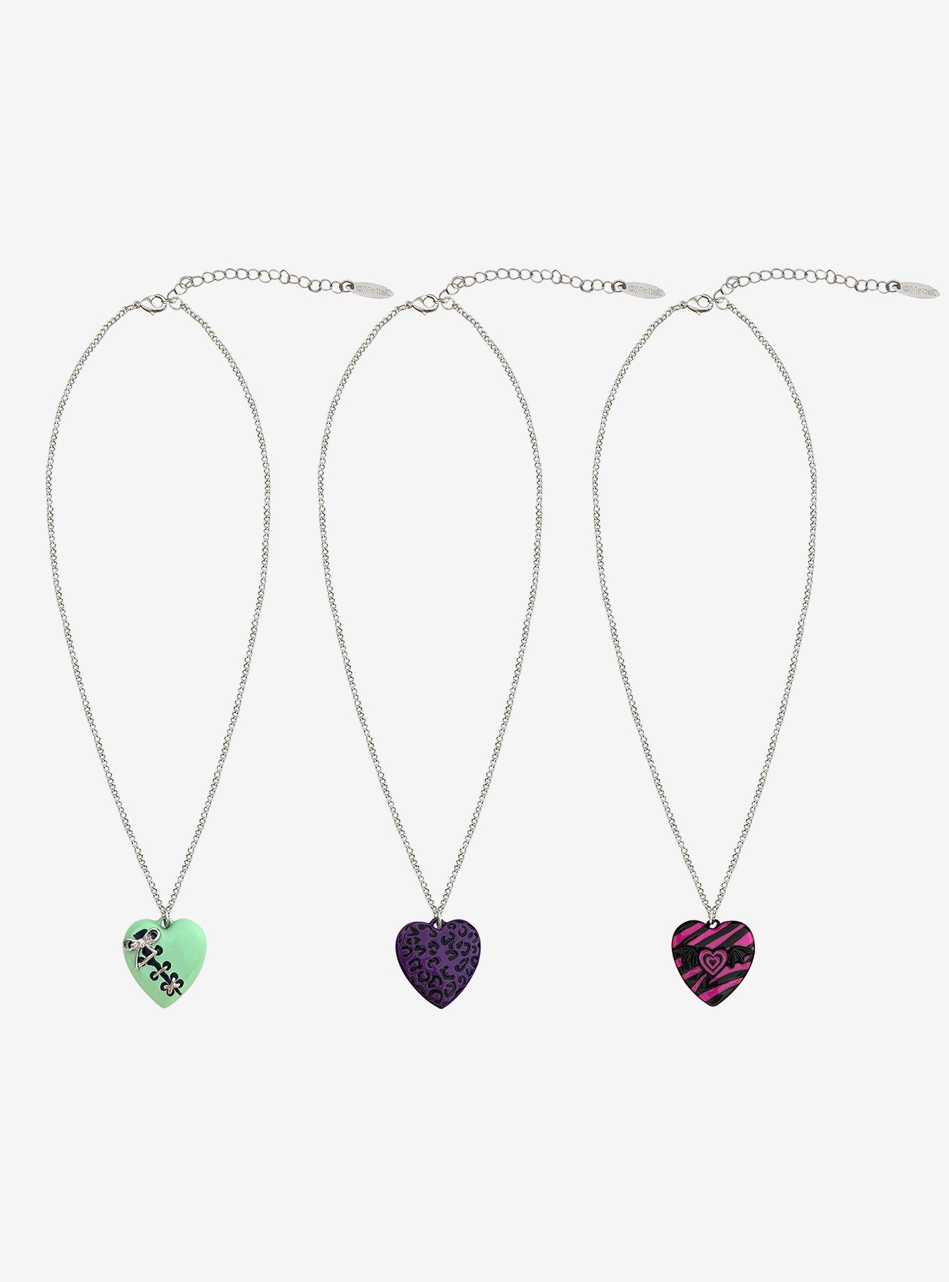 Monster High Frankie Stein Draculaura Clawdeen Wolf Necklace Set, , hi-res