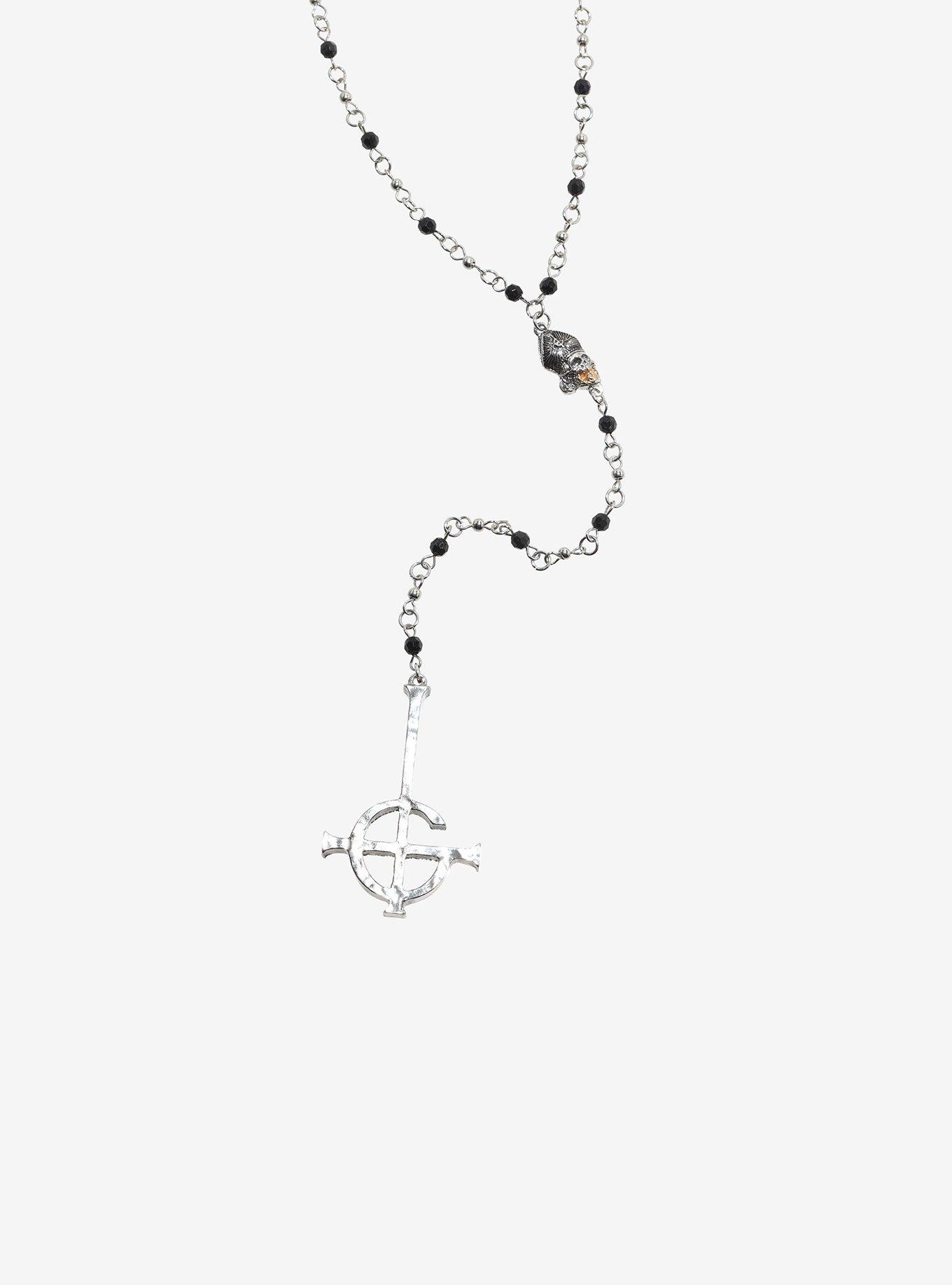 Ghost Grucifix Rosary Necklace, , alternate - view 3