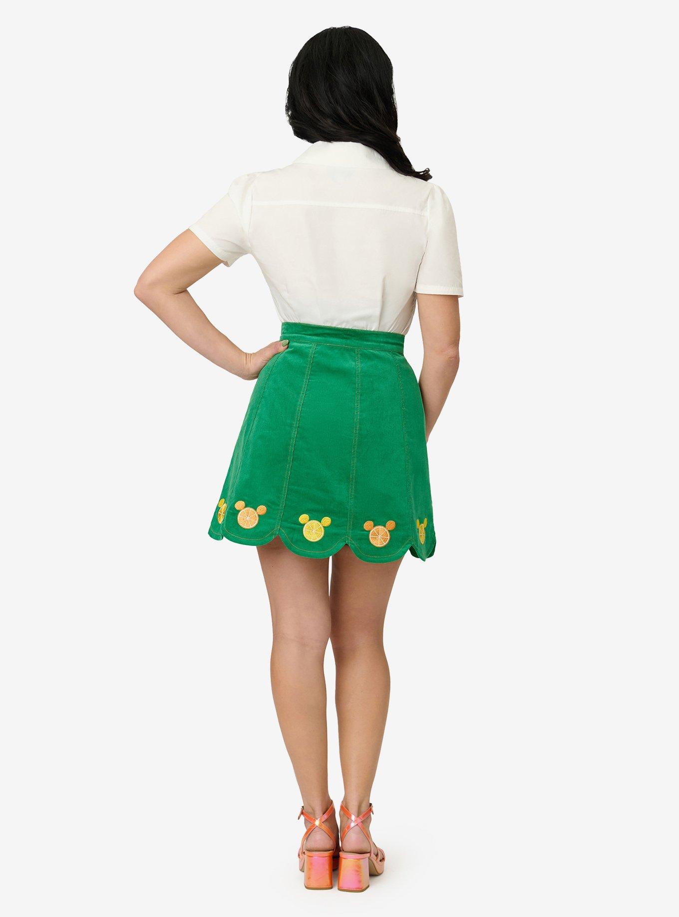 Disney Food Collection by Smak Parlour Green Mickey Citrus Corduroy Mini Skirt, , hi-res