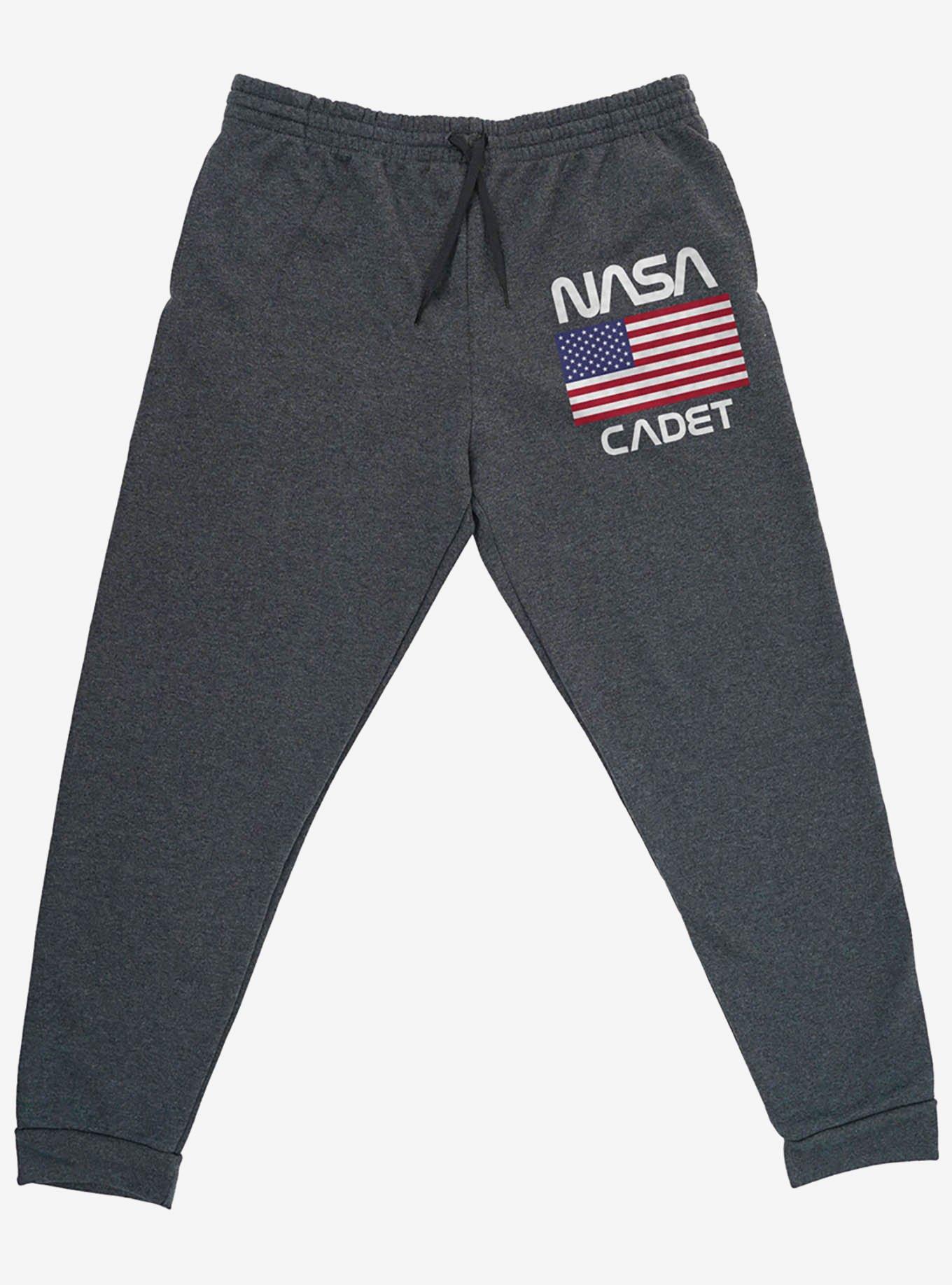 NASA Cadet American Flag Jogger Sweatpants, GREY, alternate
