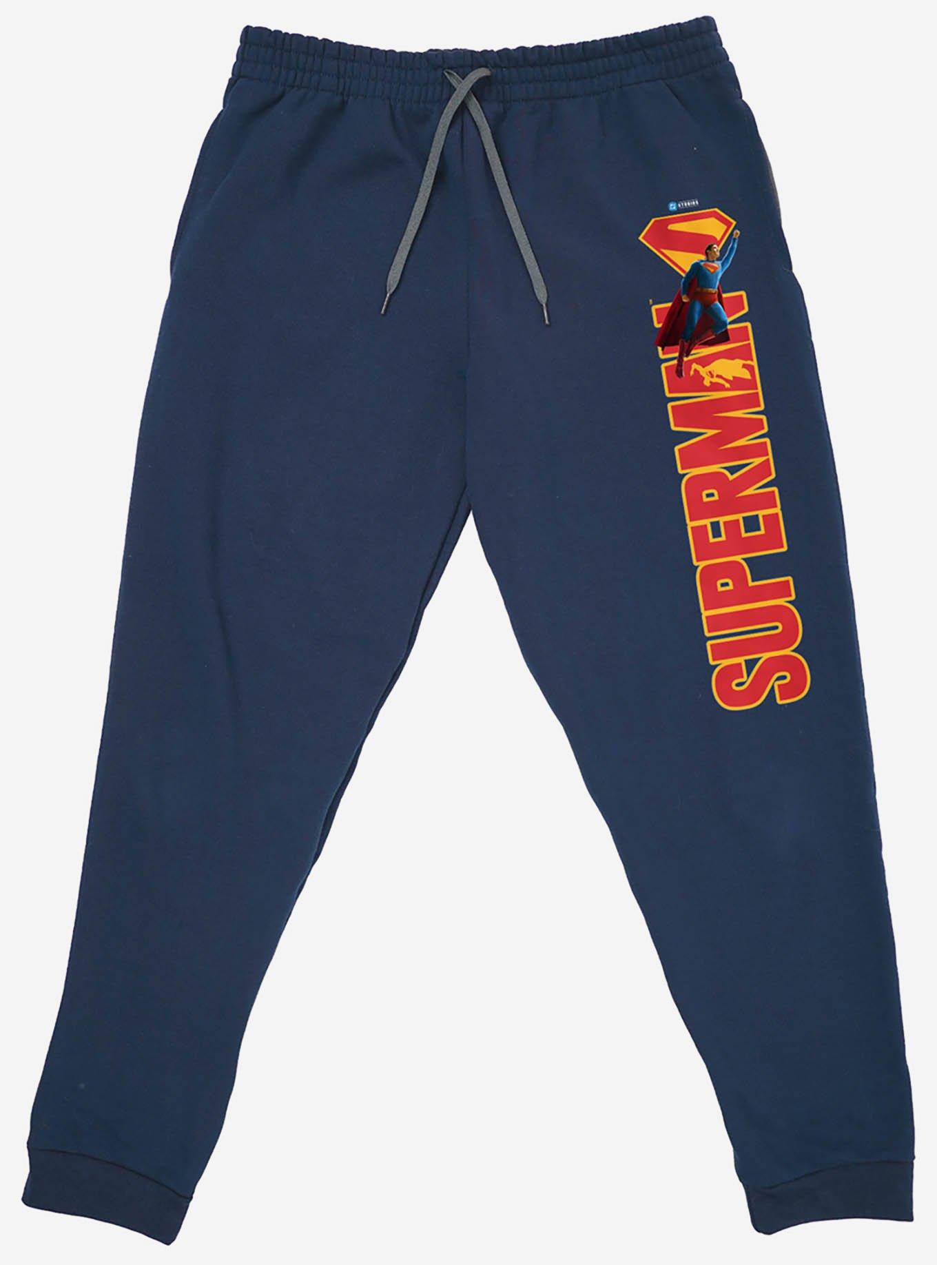 DC Comics Superman 2025 Shield Name Jogger Sweatpants, BLUE, alternate