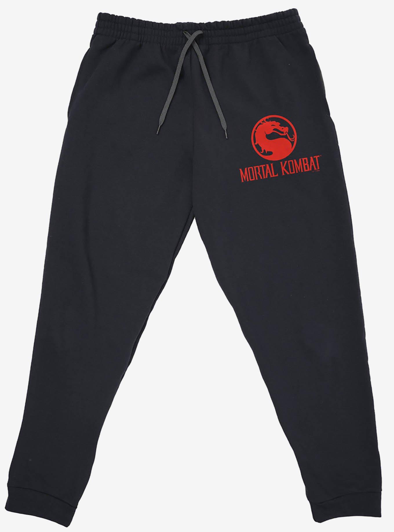 Mortal Kombat Klassic Dragon Logo Jogger Sweatpants, BLACK, alternate