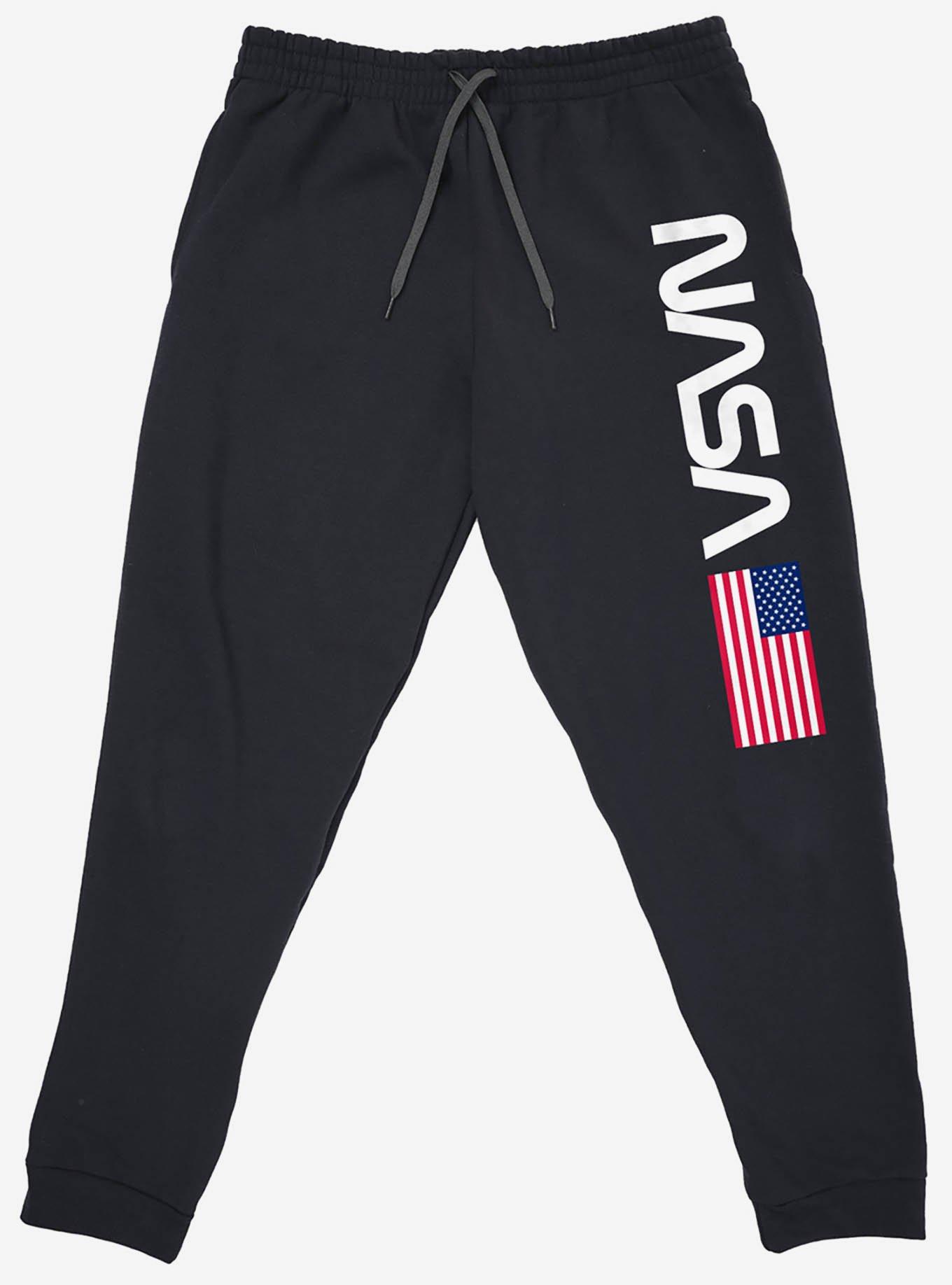 NASA Worm Logo Jogger Sweatpants, BLACK, alternate