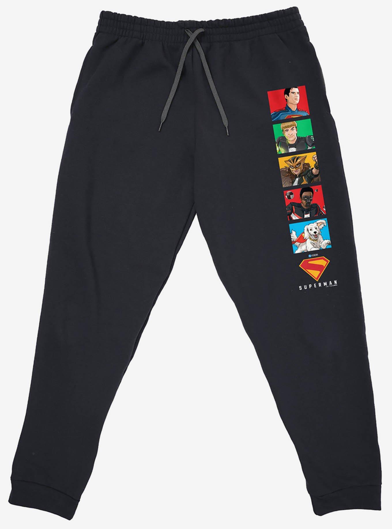 DC Comics Superman 2025 Square Portraits Jogger Sweatpants, BLACK, alternate